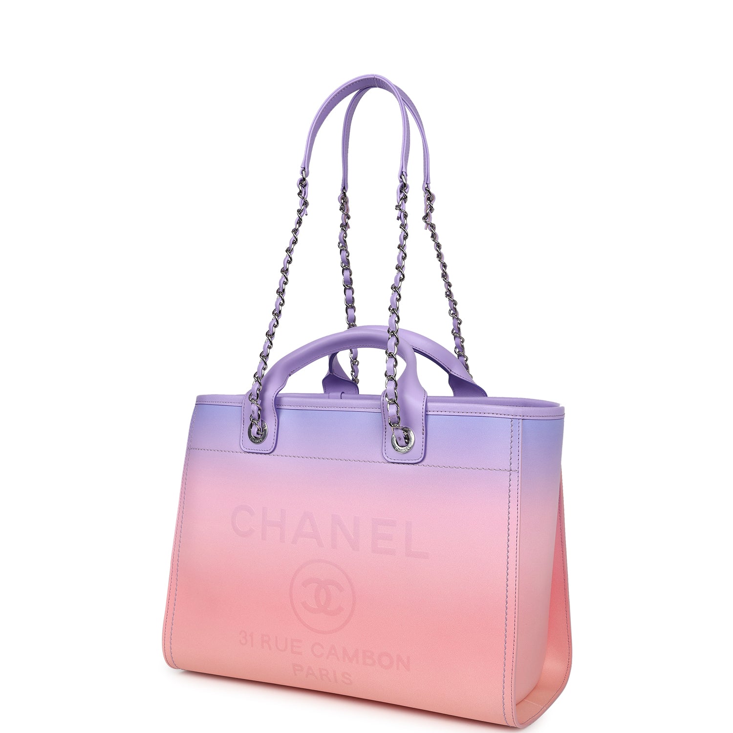 chanel-small-deauville-shopping-tote-pink-and-purple-ombre-calfskin-silver-metal