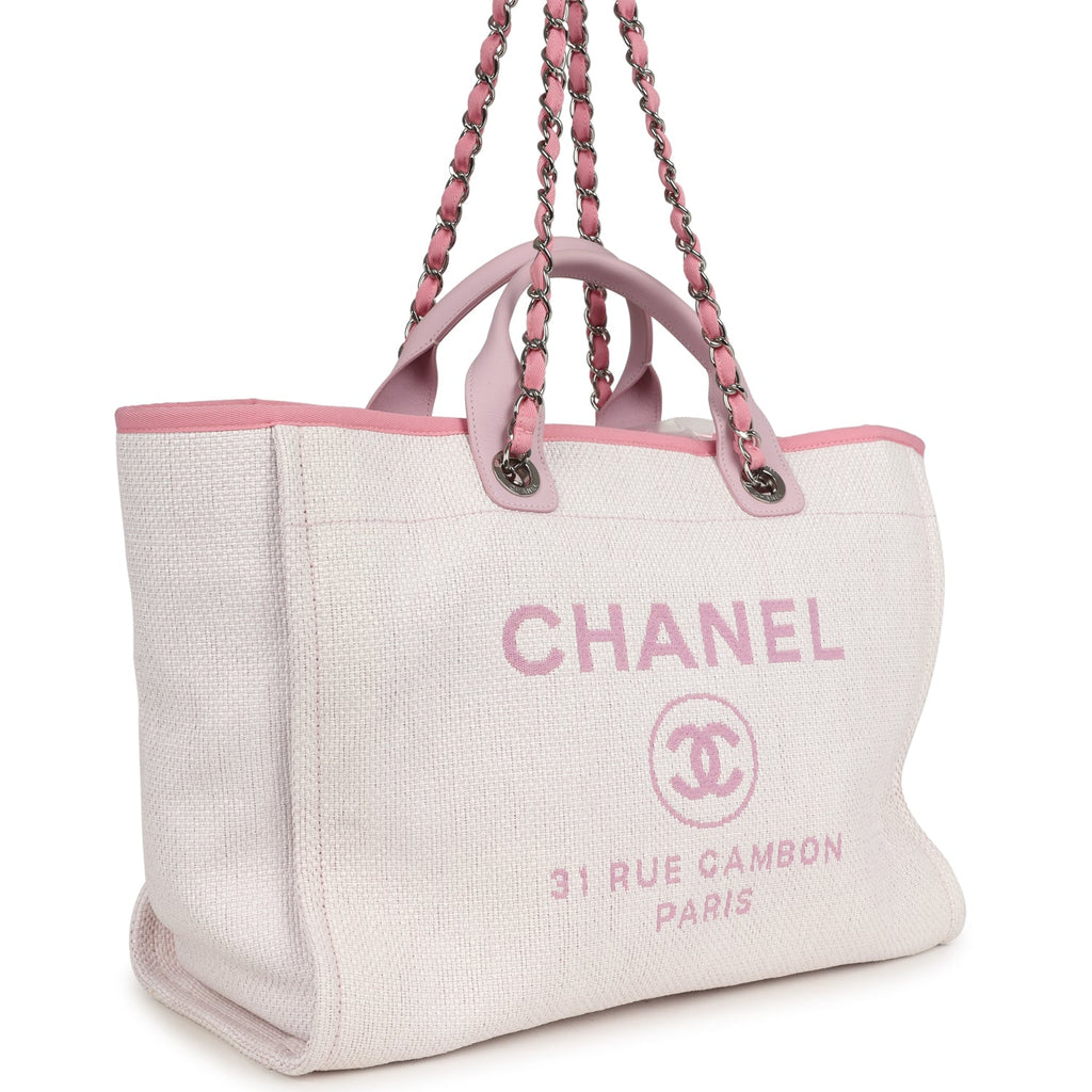 pre-owned-chanel-medium-deauville-shopping-tote-light-pink-raffia-and-canvas-silver-metal
