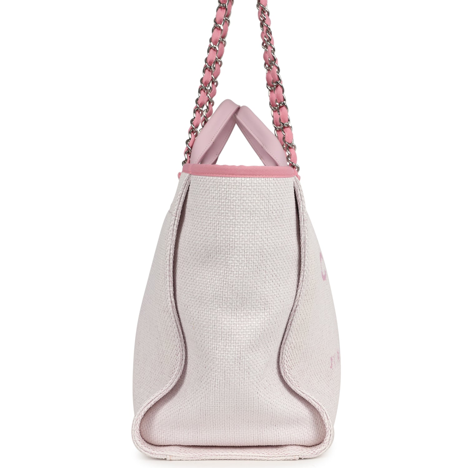 pre-owned-chanel-medium-deauville-shopping-tote-light-pink-raffia-and-canvas-silver-metal