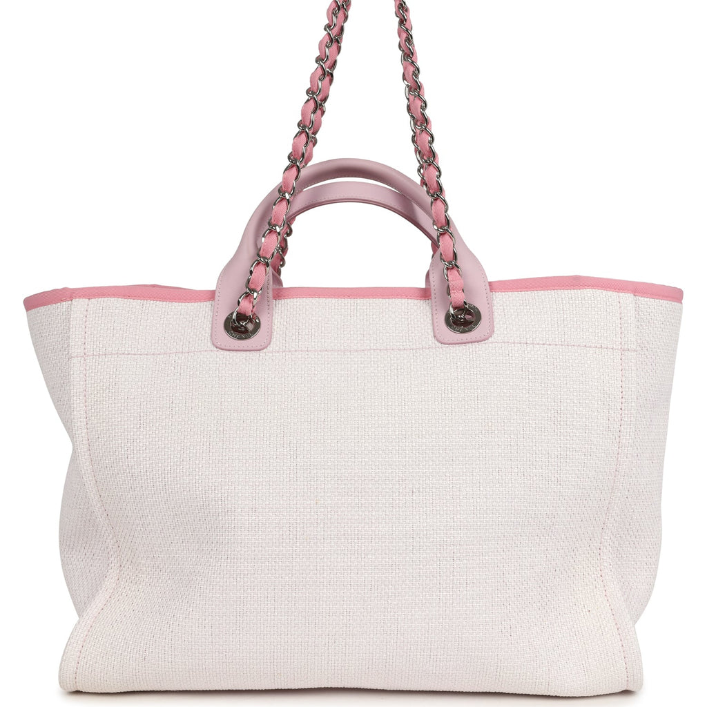 pre-owned-chanel-medium-deauville-shopping-tote-light-pink-raffia-and-canvas-silver-metal