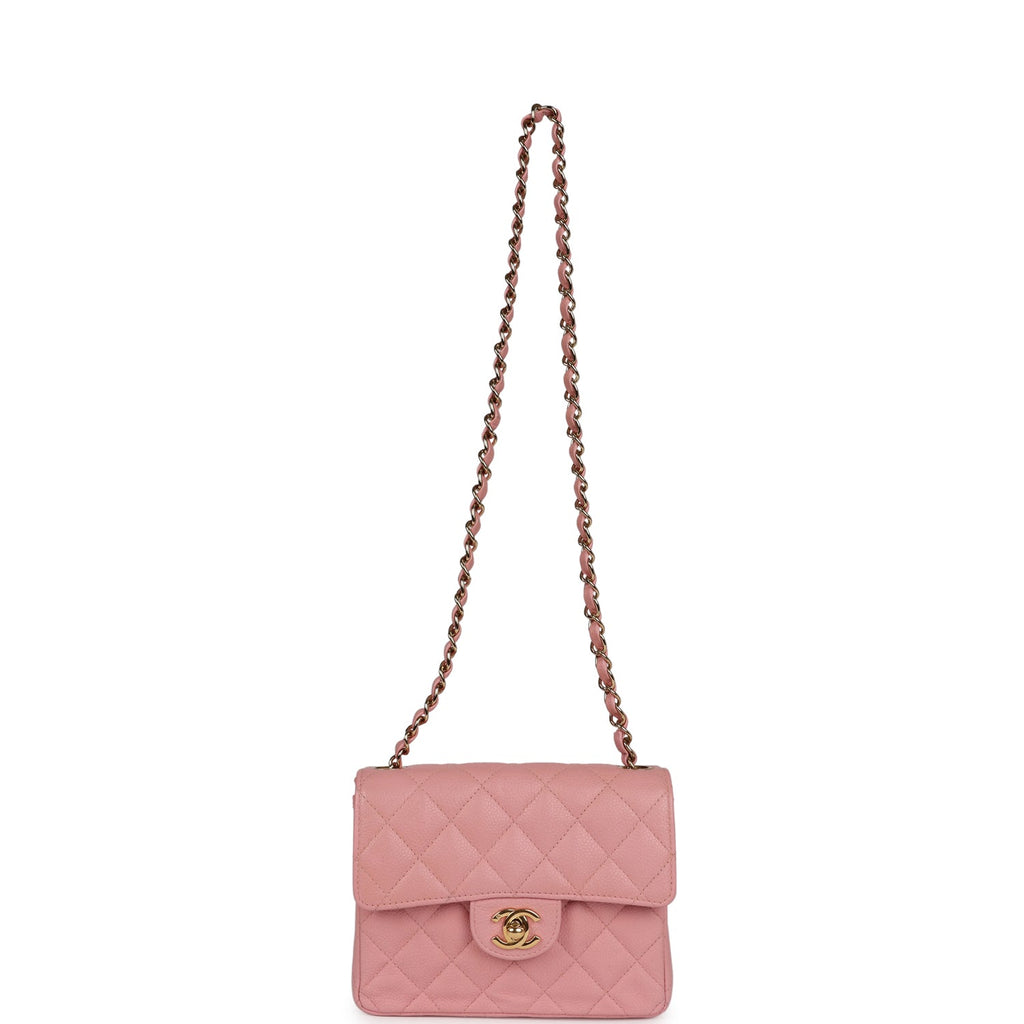 vintage-chanel-mini-square-flap-pink-caviar-gold-metal