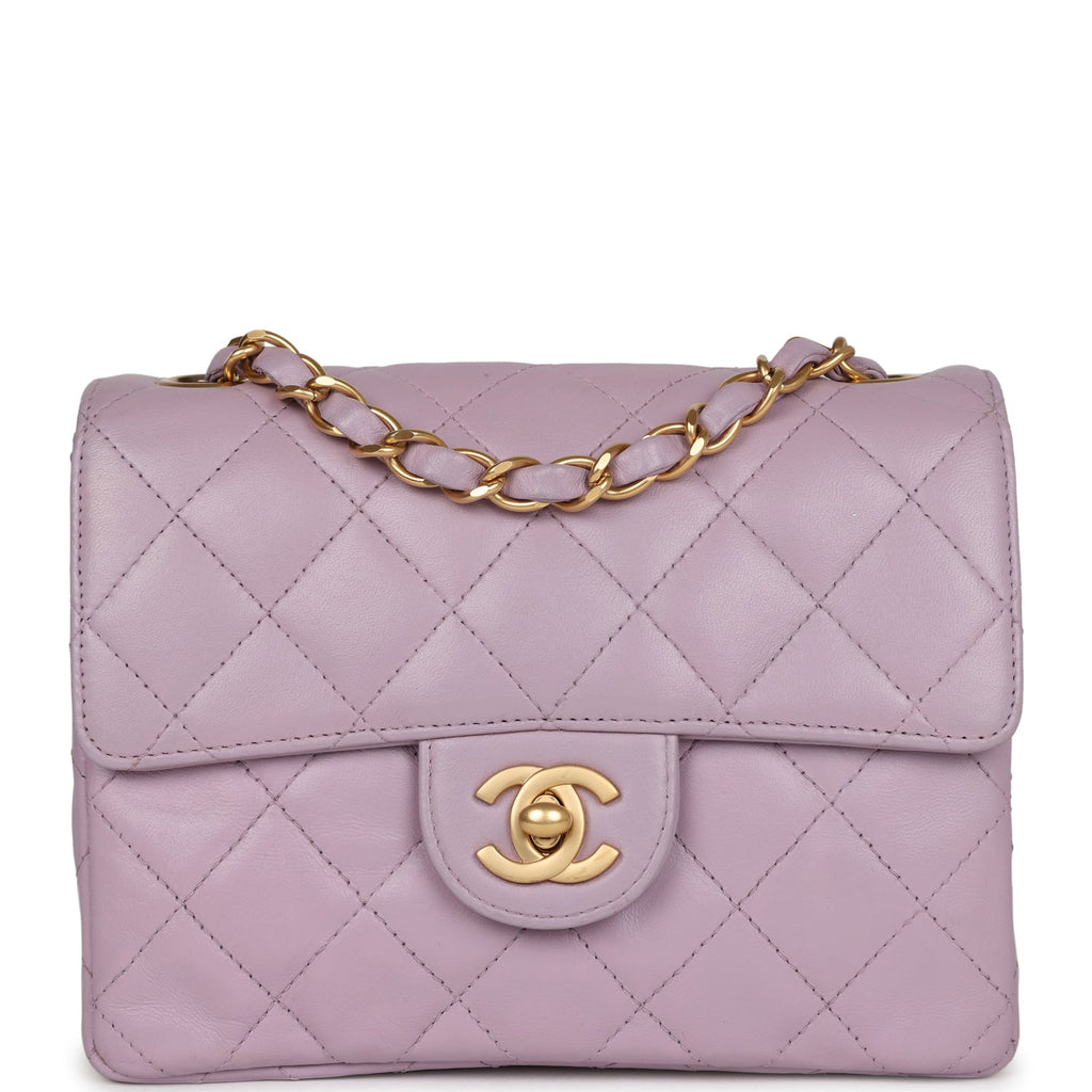 vintage-chanel-mini-square-flap-bag-light-purple-lambskin-matte-gold-metal