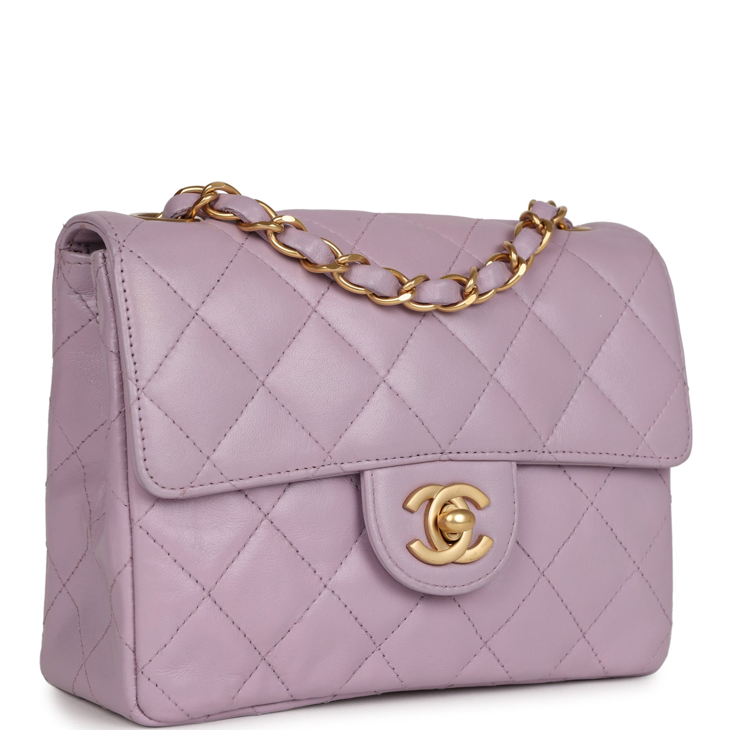 vintage-chanel-mini-square-flap-bag-light-purple-lambskin-matte-gold-metal
