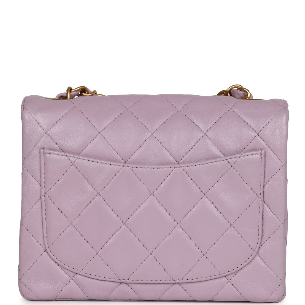 vintage-chanel-mini-square-flap-bag-light-purple-lambskin-matte-gold-metal