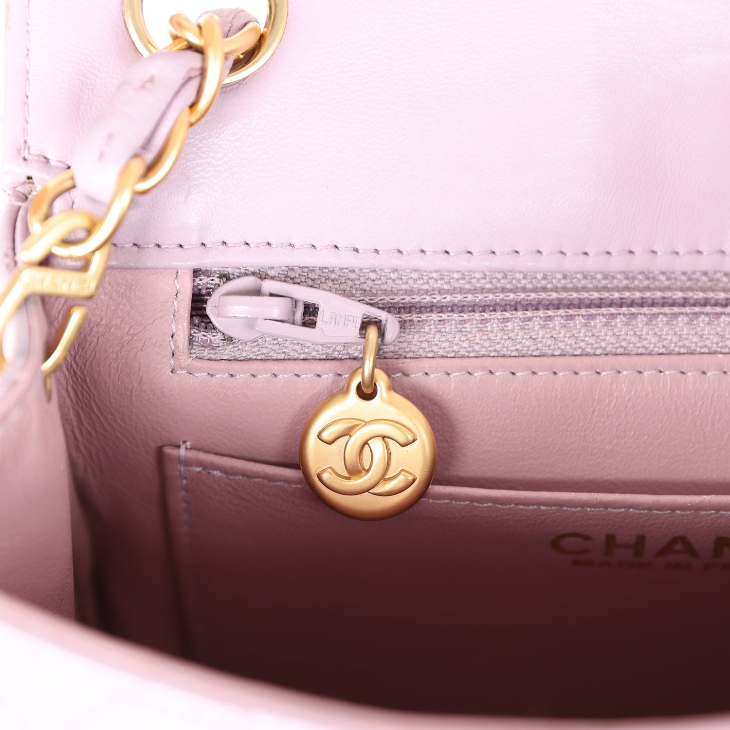 vintage-chanel-mini-square-flap-bag-light-purple-lambskin-matte-gold-metal