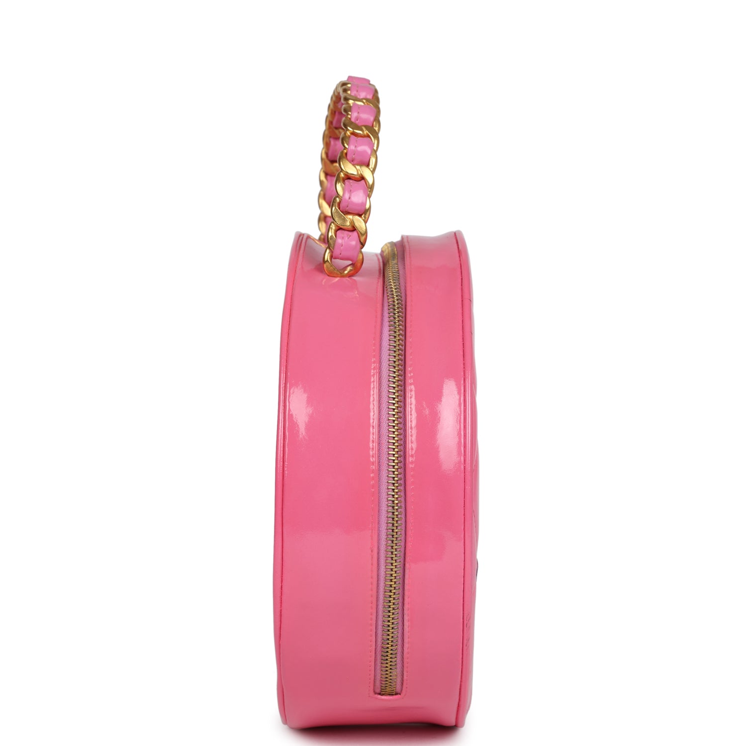 vintage-chanel-round-vanity-bag-pink-and-black-patent-leather-antique-gold-metal-1