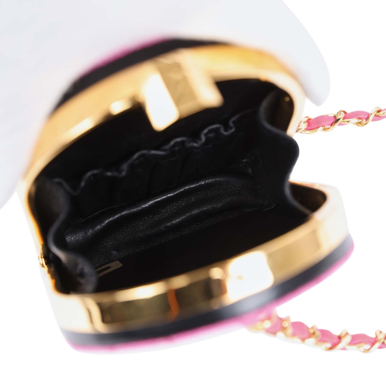 vintage-chanel-set-of-two-mini-bucket-bag-oval-handbag-pink-black-raffia-gold-metal
