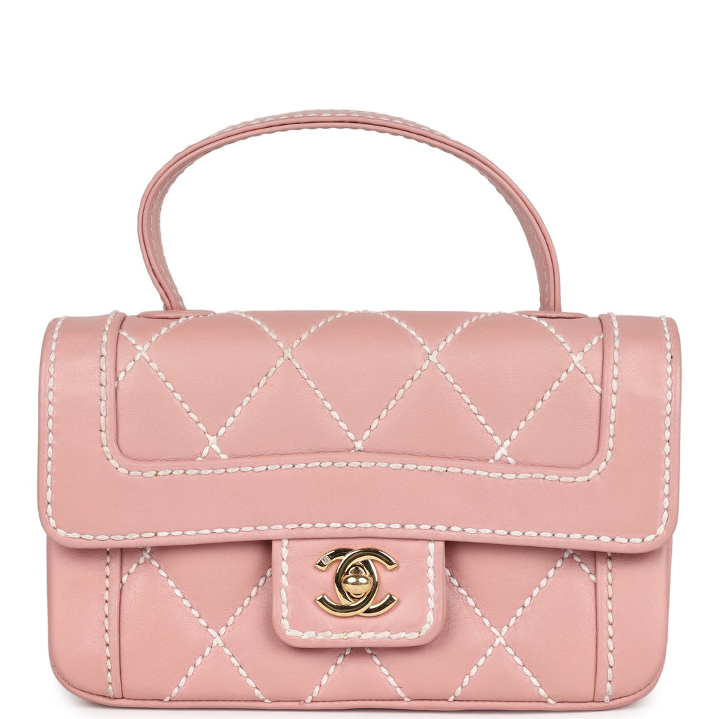 vintage-chanel-mini-wild-stitch-surpique-top-handle-flap-bag-pink-calfskin-gold-metal