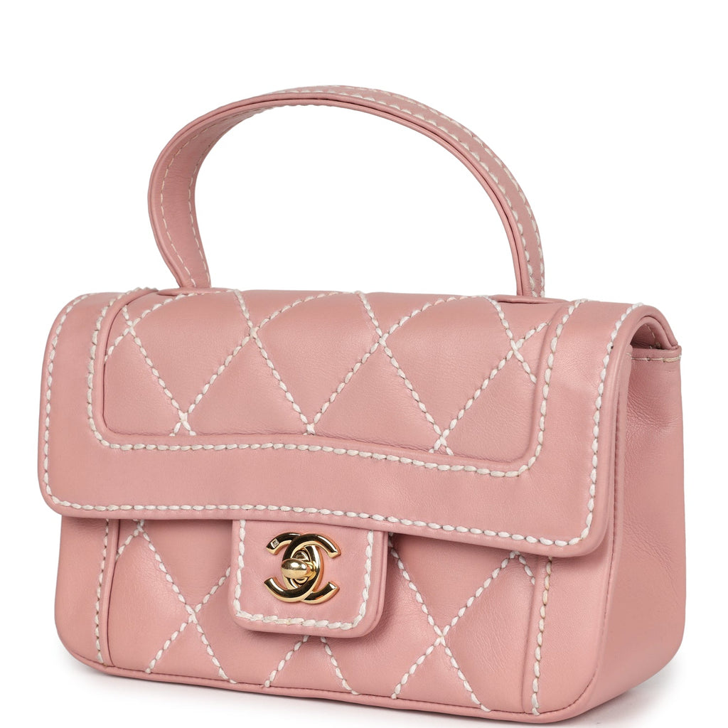 vintage-chanel-mini-wild-stitch-surpique-top-handle-flap-bag-pink-calfskin-gold-metal
