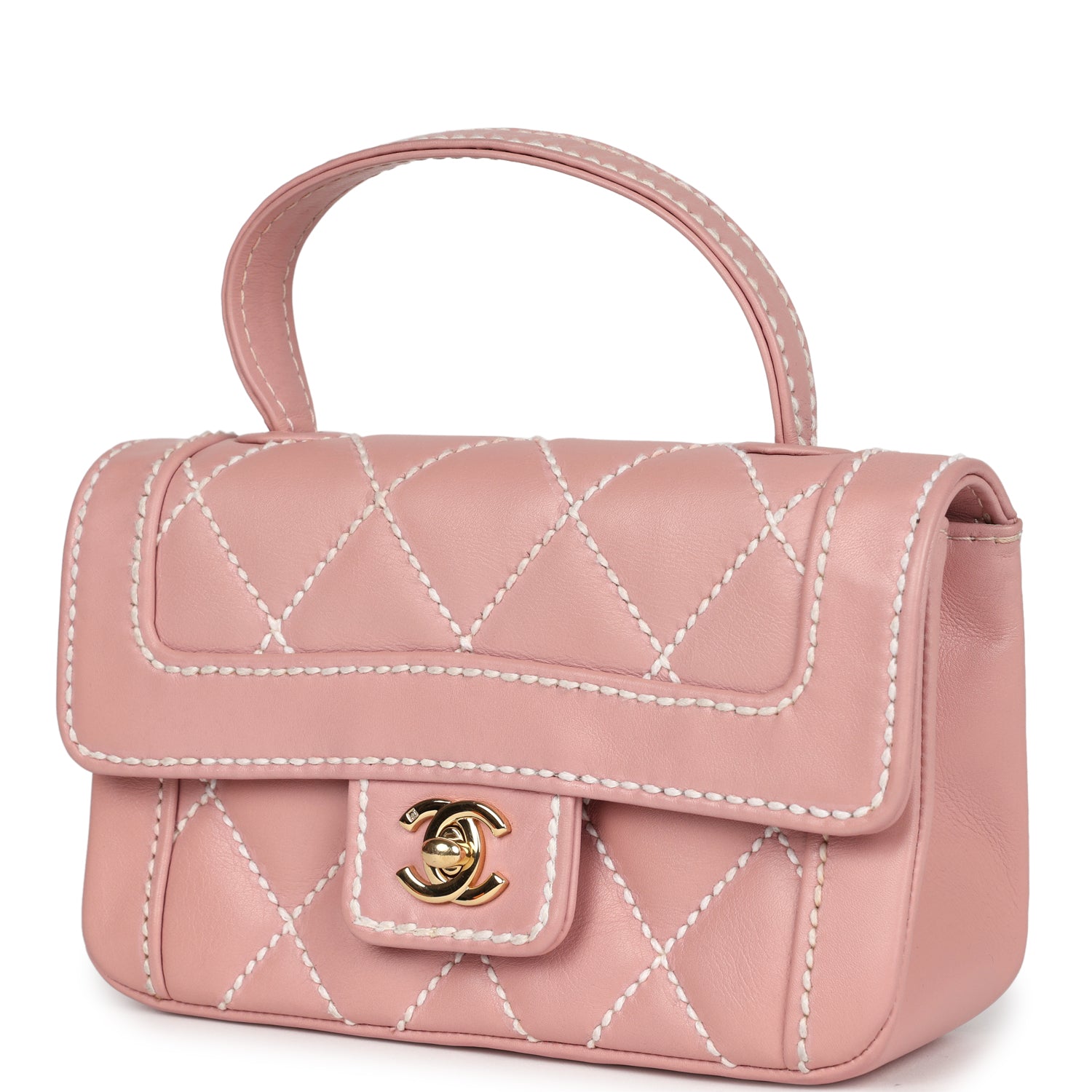 vintage-chanel-mini-wild-stitch-surpique-top-handle-flap-bag-pink-calfskin-gold-metal