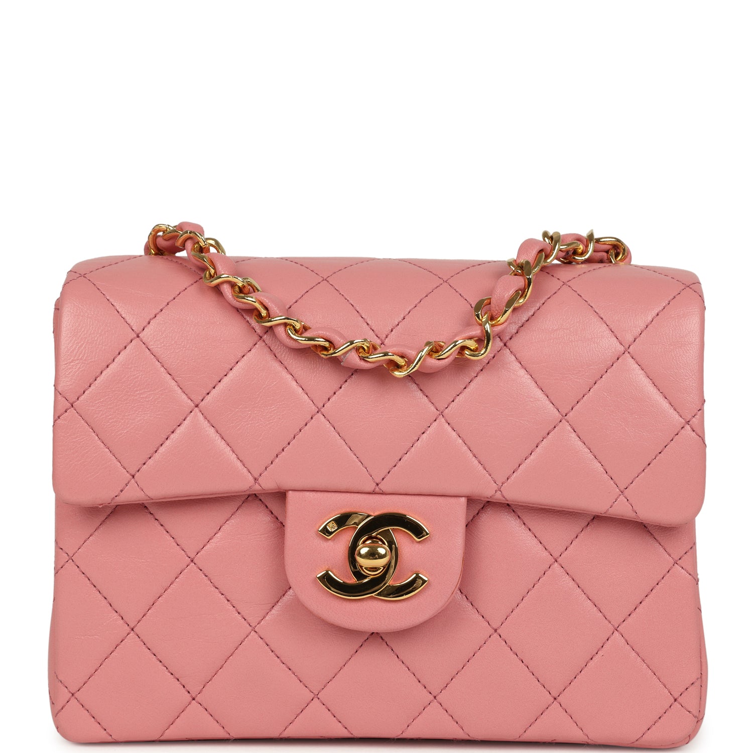 vintage-chanel-mini-square-flap-dark-pink-lambskin-gold-metal