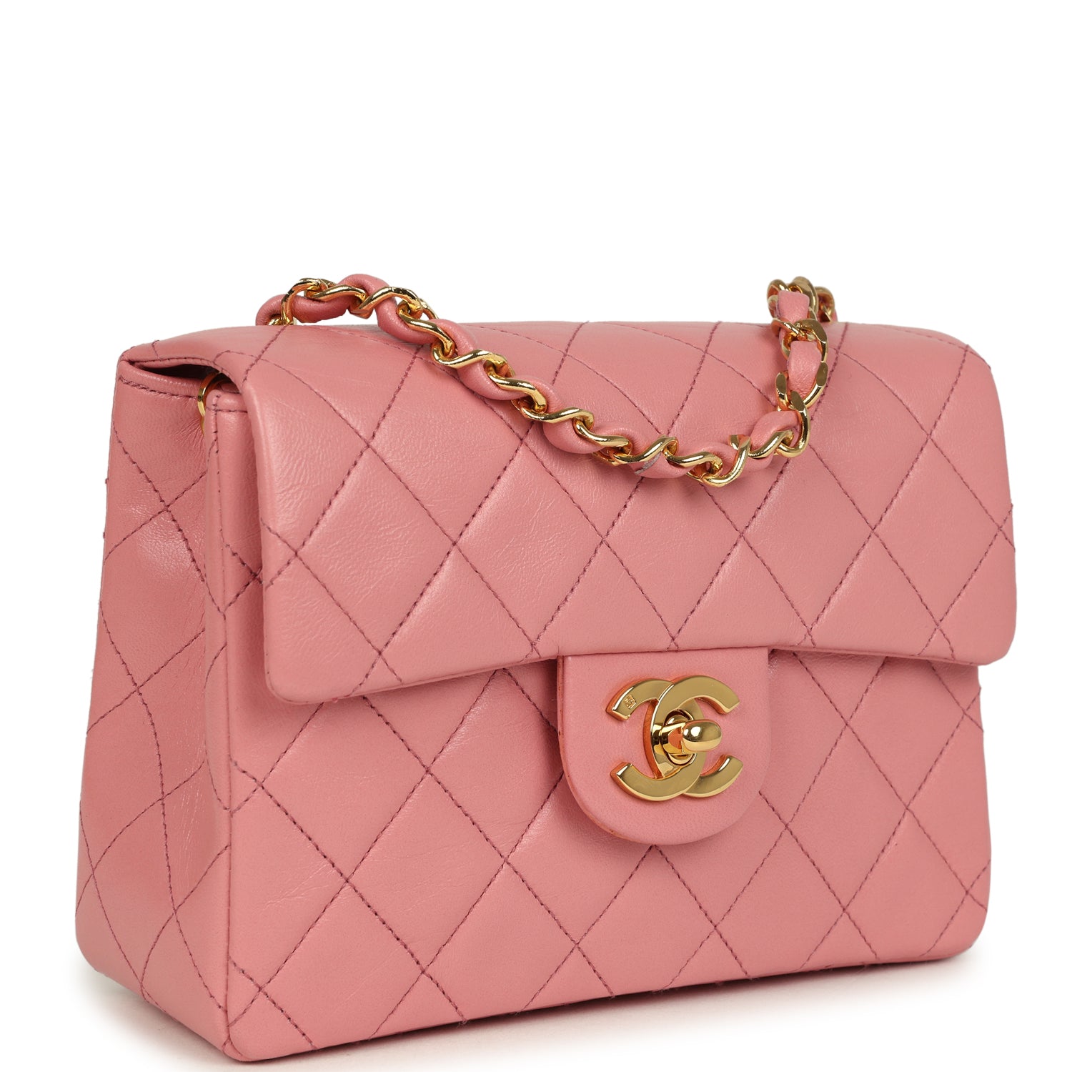 vintage-chanel-mini-square-flap-dark-pink-lambskin-gold-metal