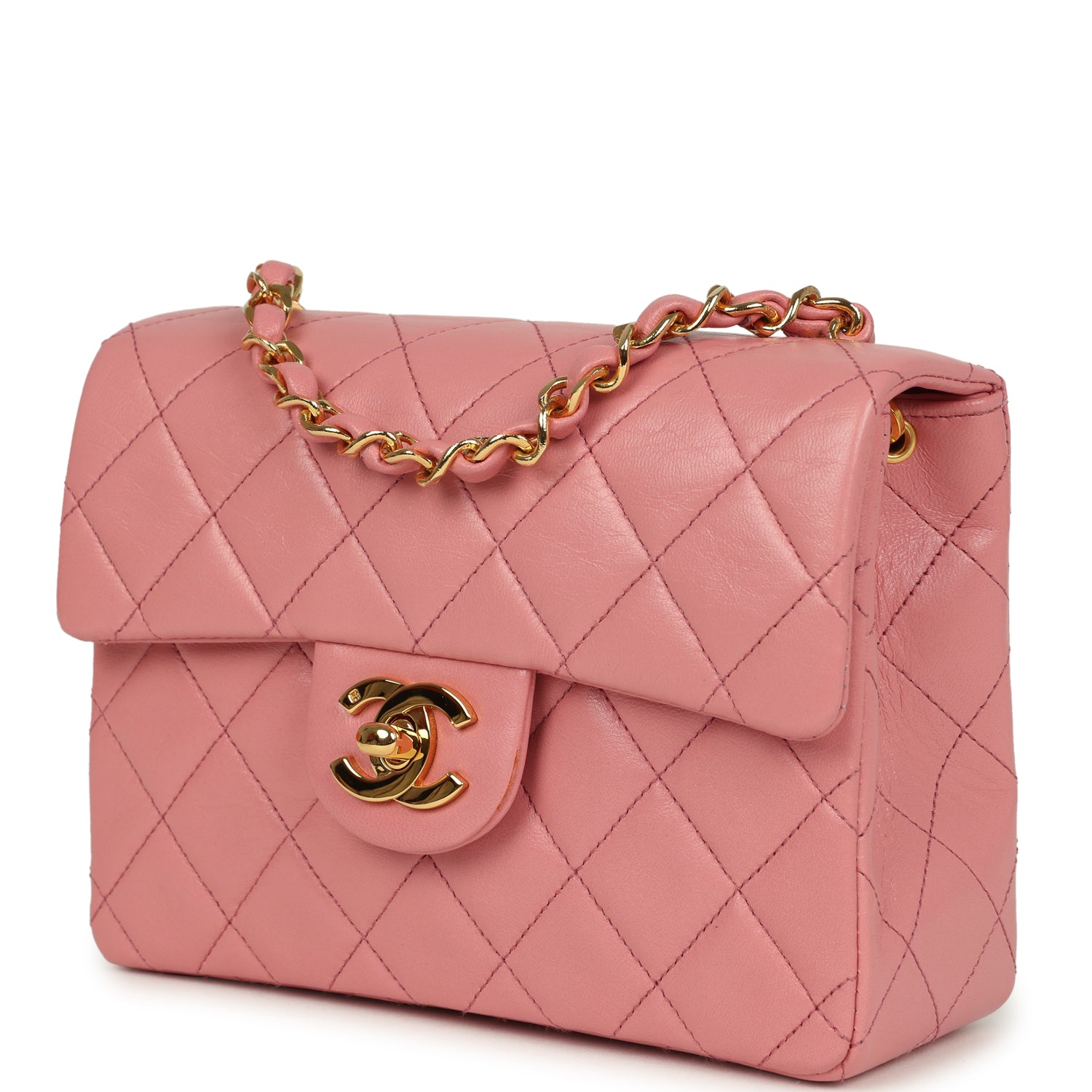 vintage-chanel-mini-square-flap-dark-pink-lambskin-gold-metal