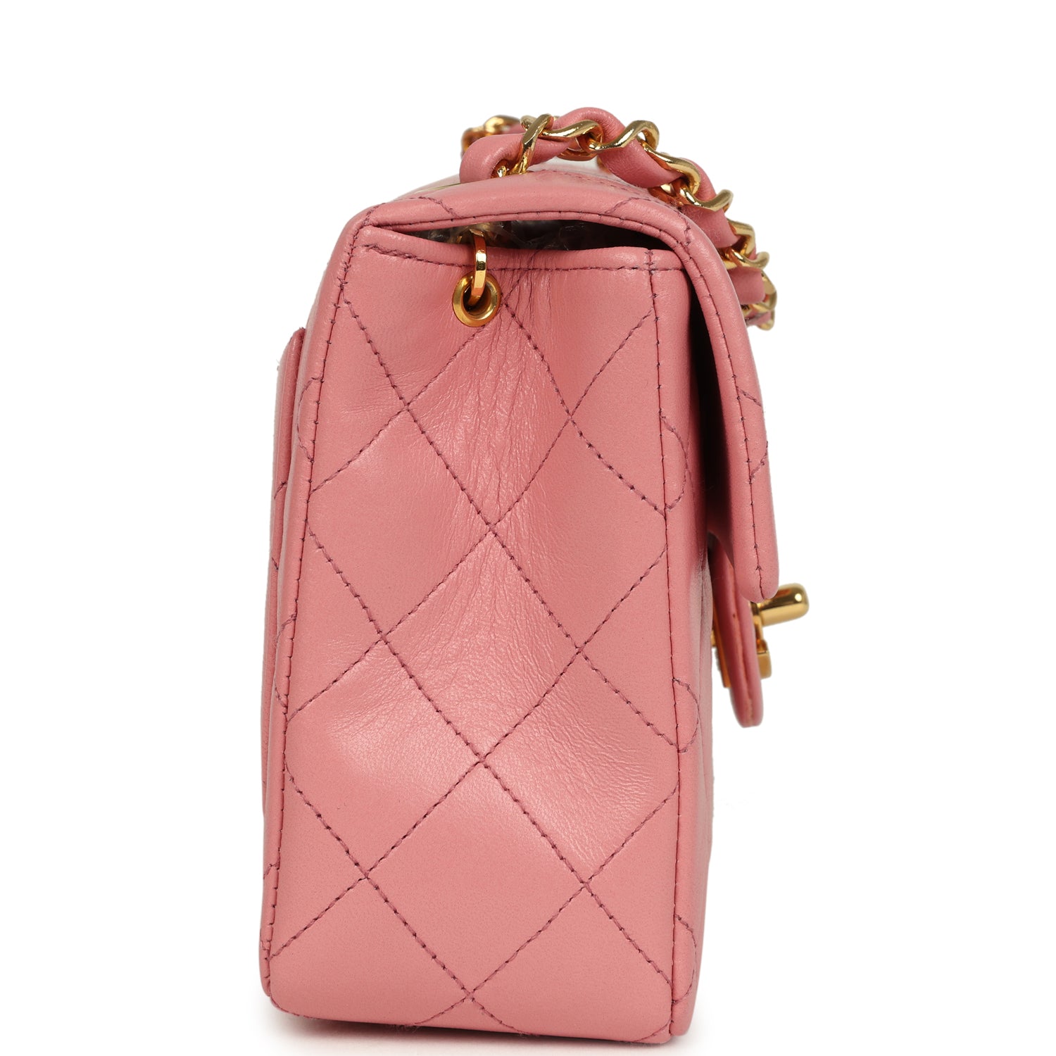 vintage-chanel-mini-square-flap-dark-pink-lambskin-gold-metal