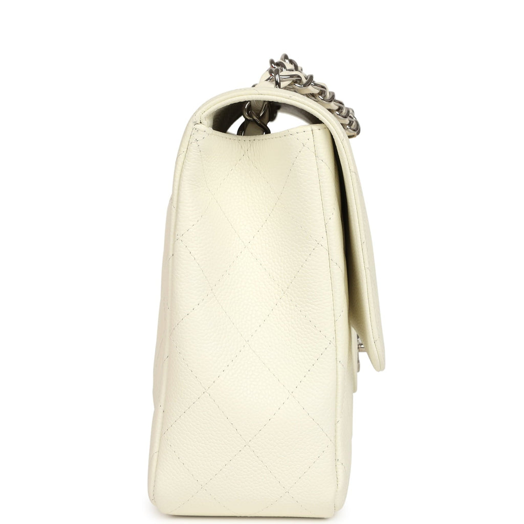 vintage-chanel-classic-jumbo-single-flap-bag-white-caviar-silver-metal