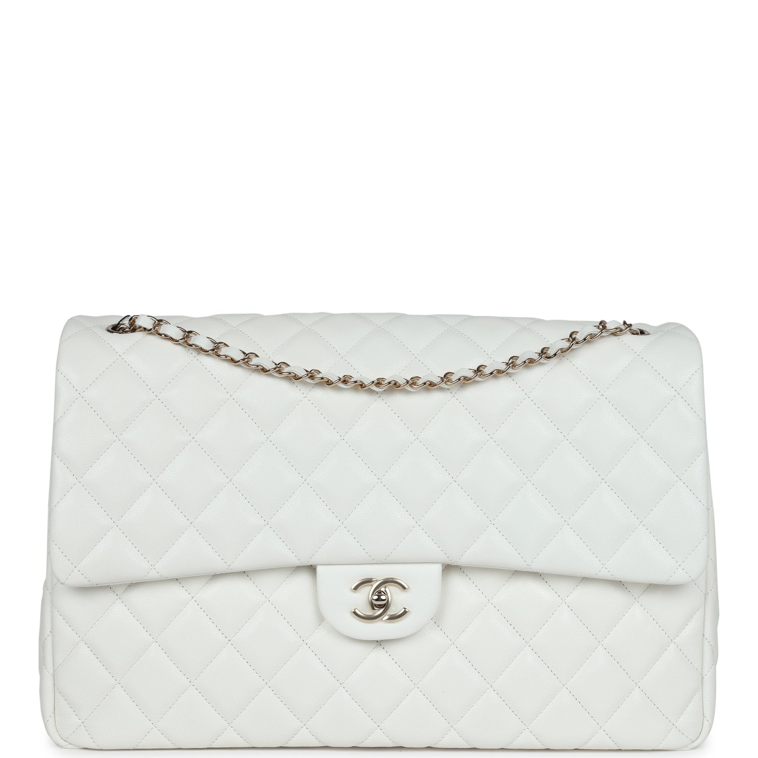 chanel-xxl-classic-single-flap-bag-white-shiny-caviar-light-gold-metal