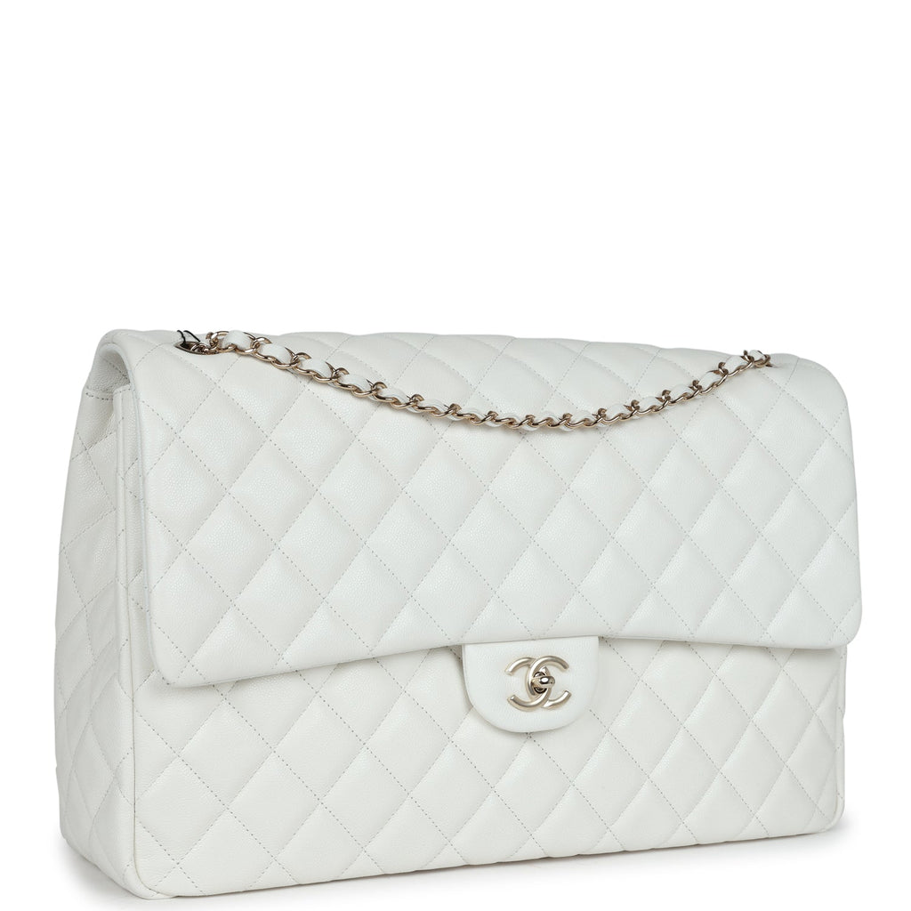 chanel-xxl-classic-single-flap-bag-white-shiny-caviar-light-gold-metal