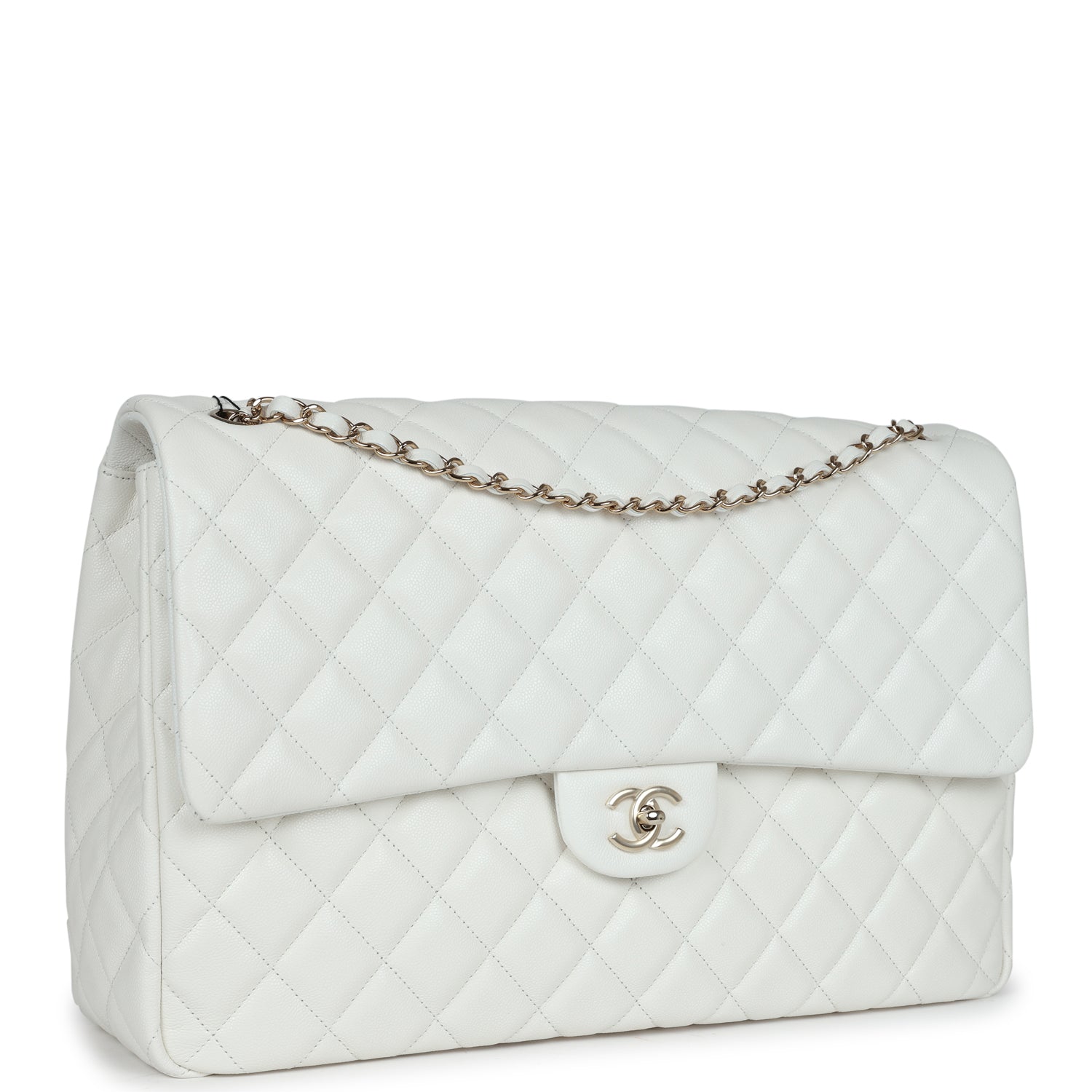 chanel-xxl-classic-single-flap-bag-white-shiny-caviar-light-gold-metal
