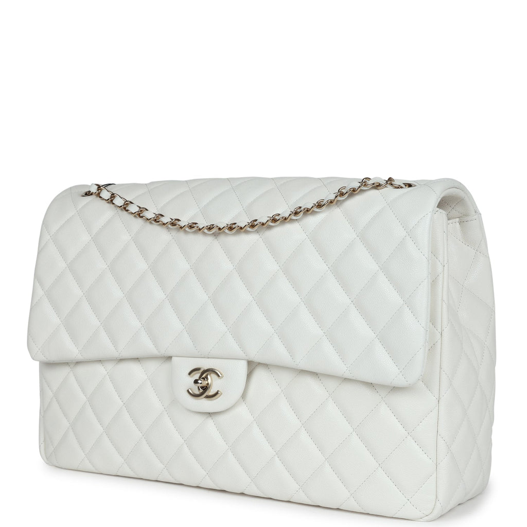 chanel-xxl-classic-single-flap-bag-white-shiny-caviar-light-gold-metal