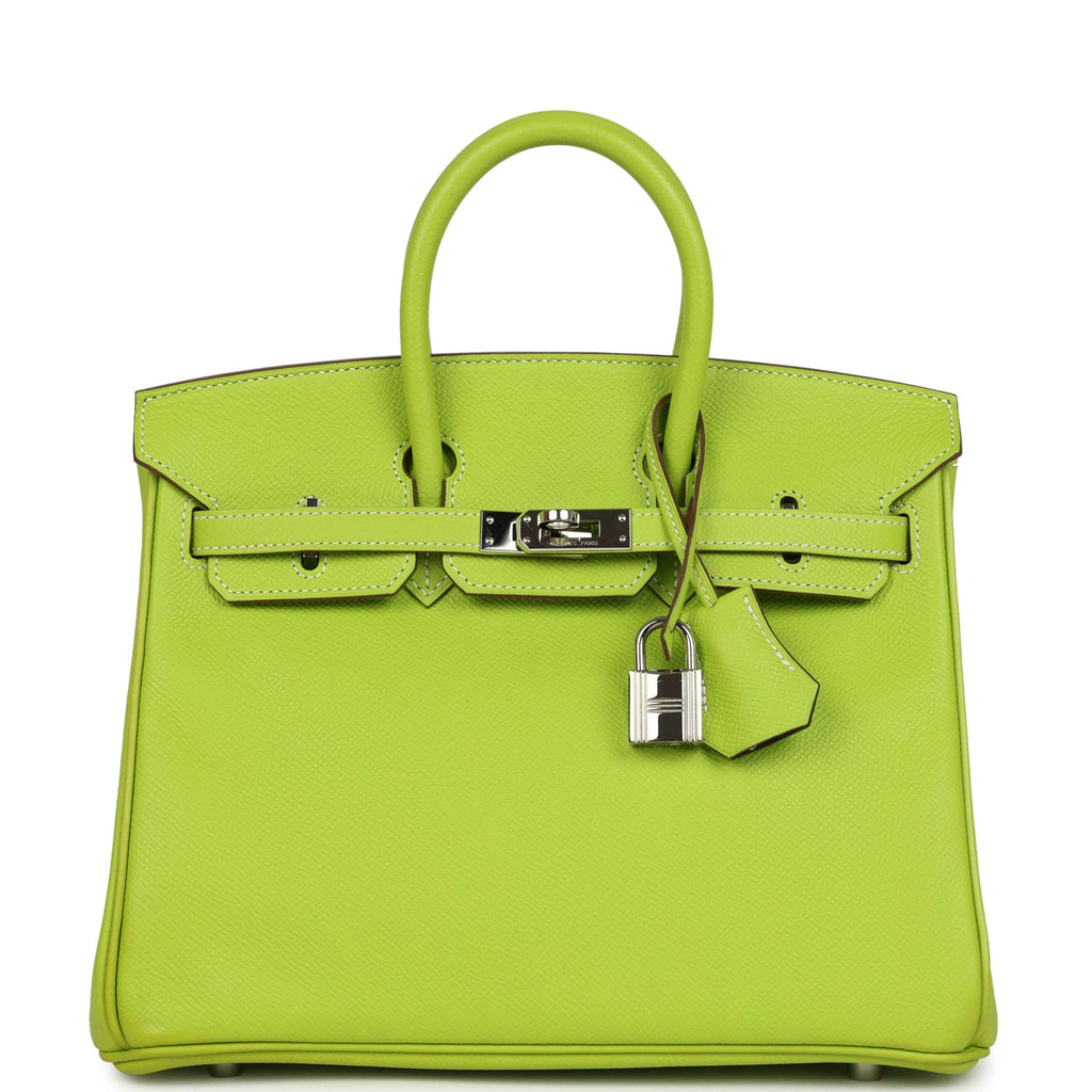 Candy Birkin 25 Kiwi Candy Epsom Palladium Hardware Bag
