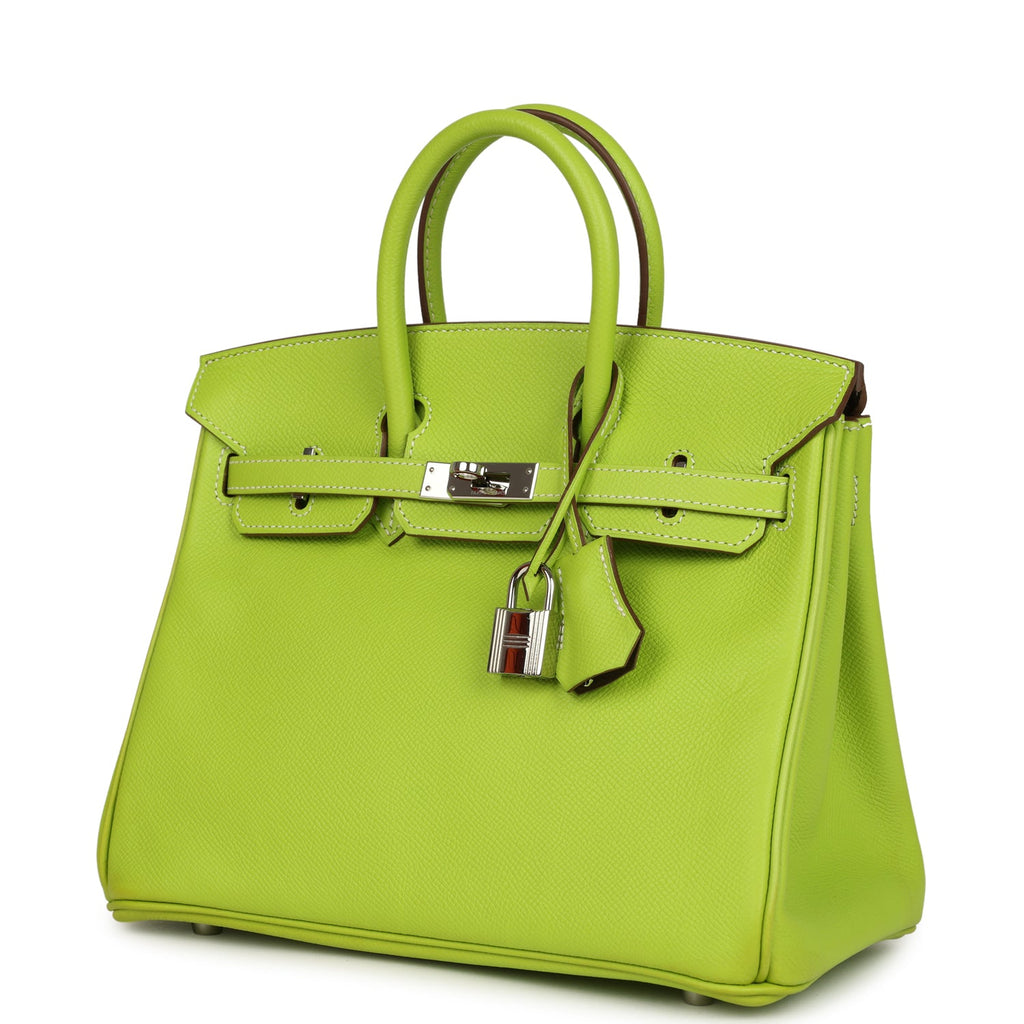 Candy Birkin 25 Kiwi Candy Epsom Palladium Hardware Bag