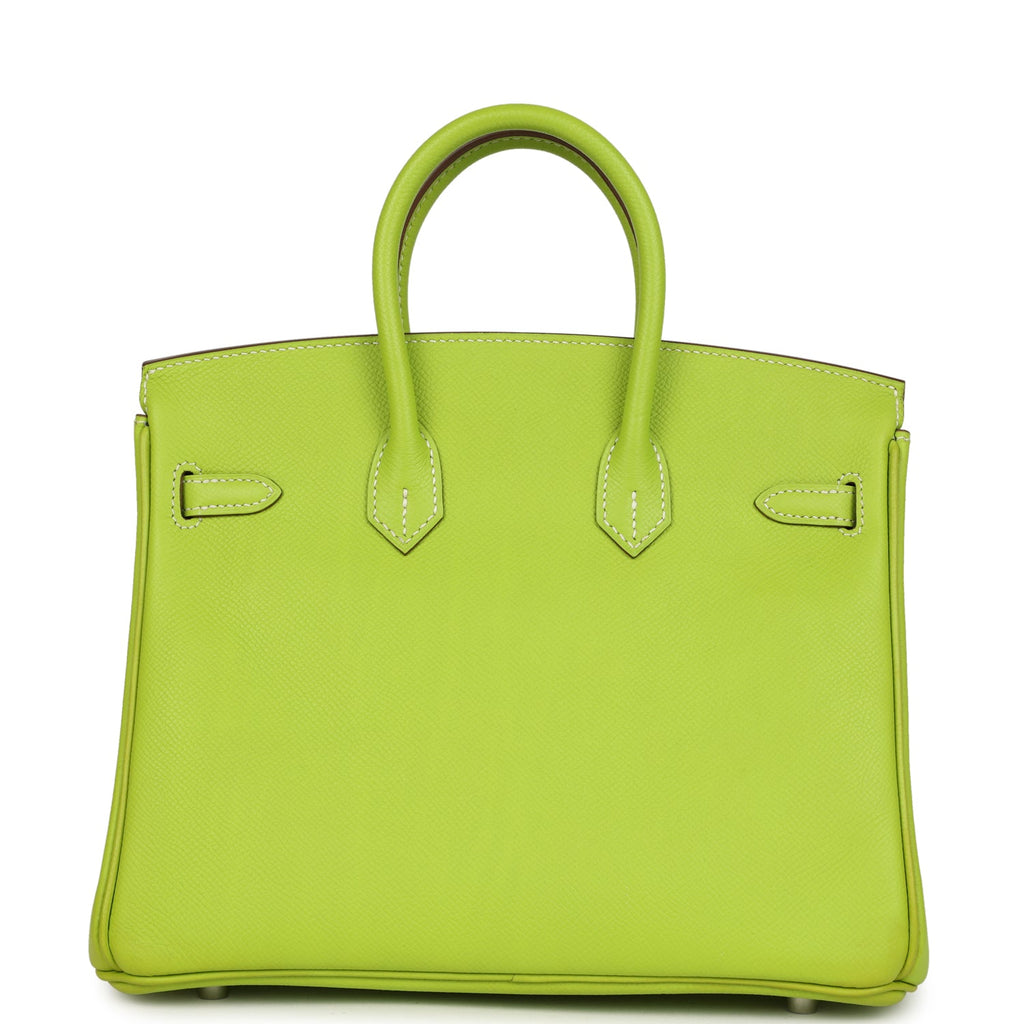 Candy Birkin 25 Kiwi Candy Epsom Palladium Hardware Bag