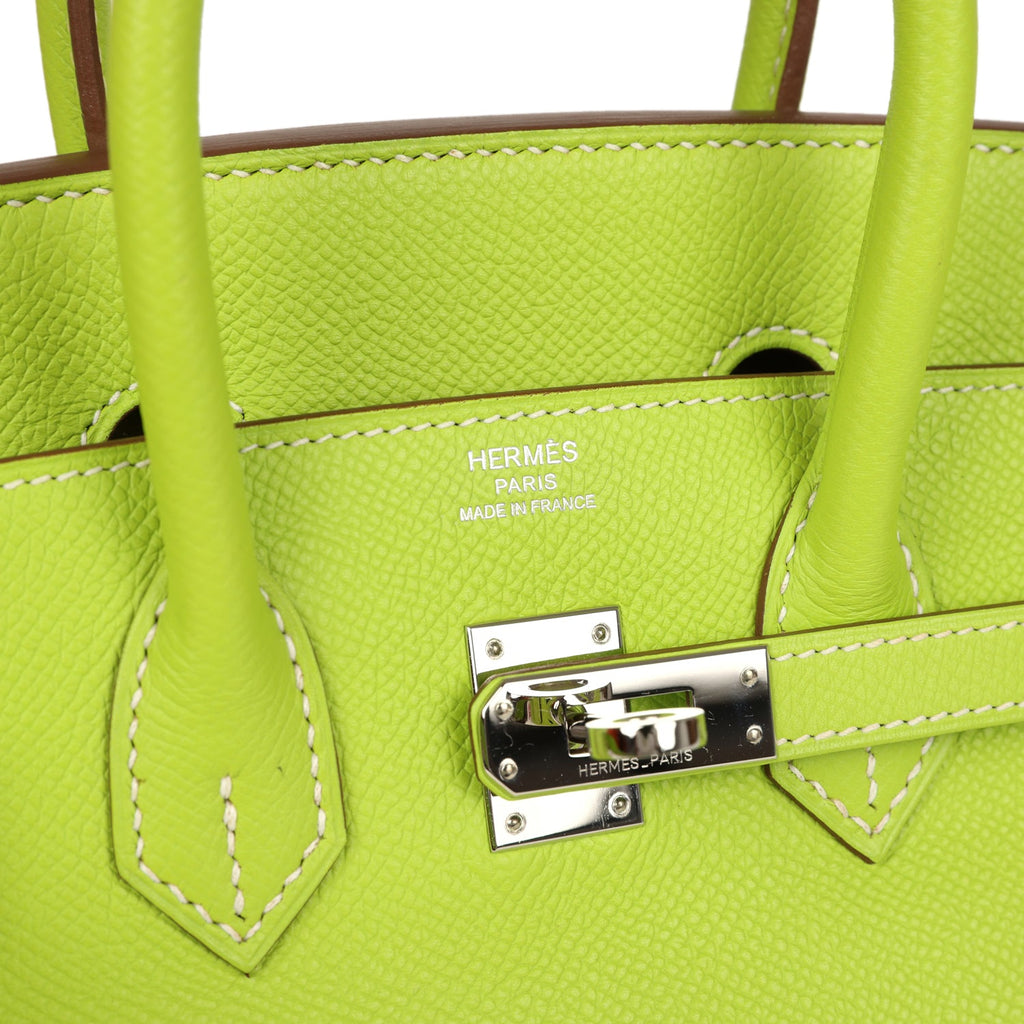 Candy Birkin 25 Kiwi Candy Epsom Palladium Hardware Bag
