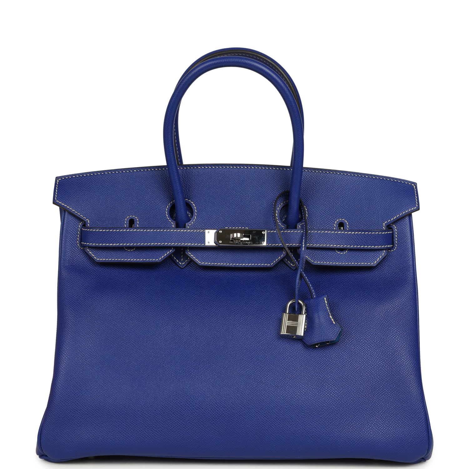 Candy Birkin 35 Bleu Electric Verso Epsom Palladium Hardware