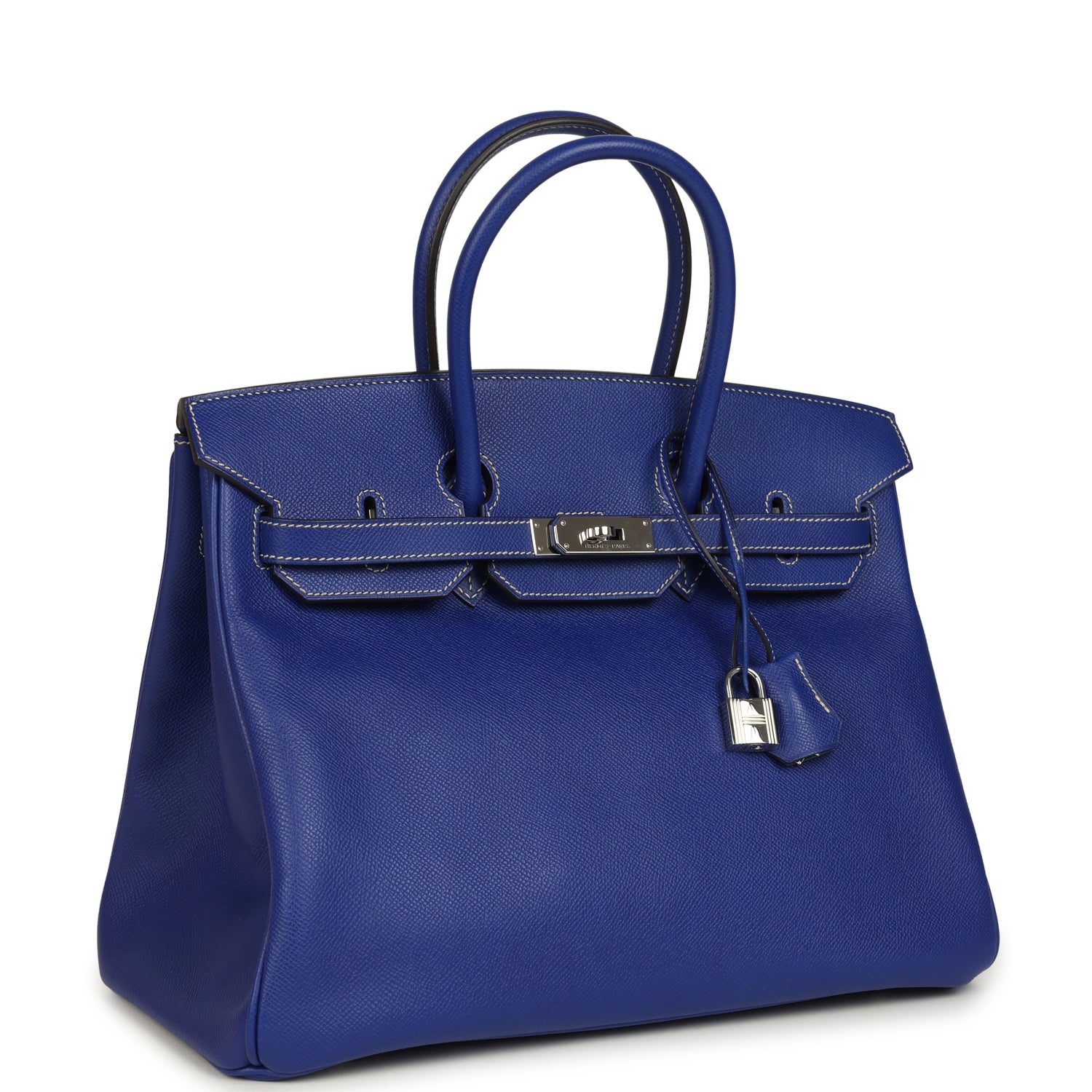 Candy Birkin 35 Bleu Electric Verso Epsom Palladium Hardware