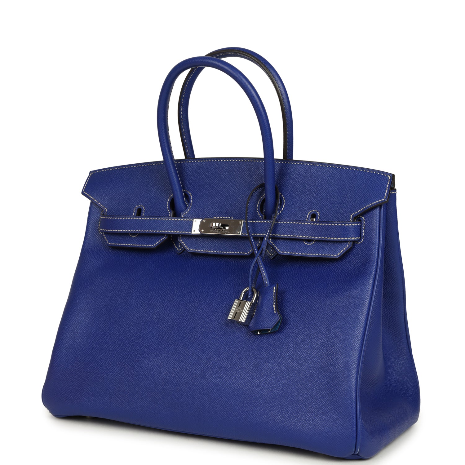 Candy Birkin 35 Bleu Electric Verso Epsom Palladium Hardware