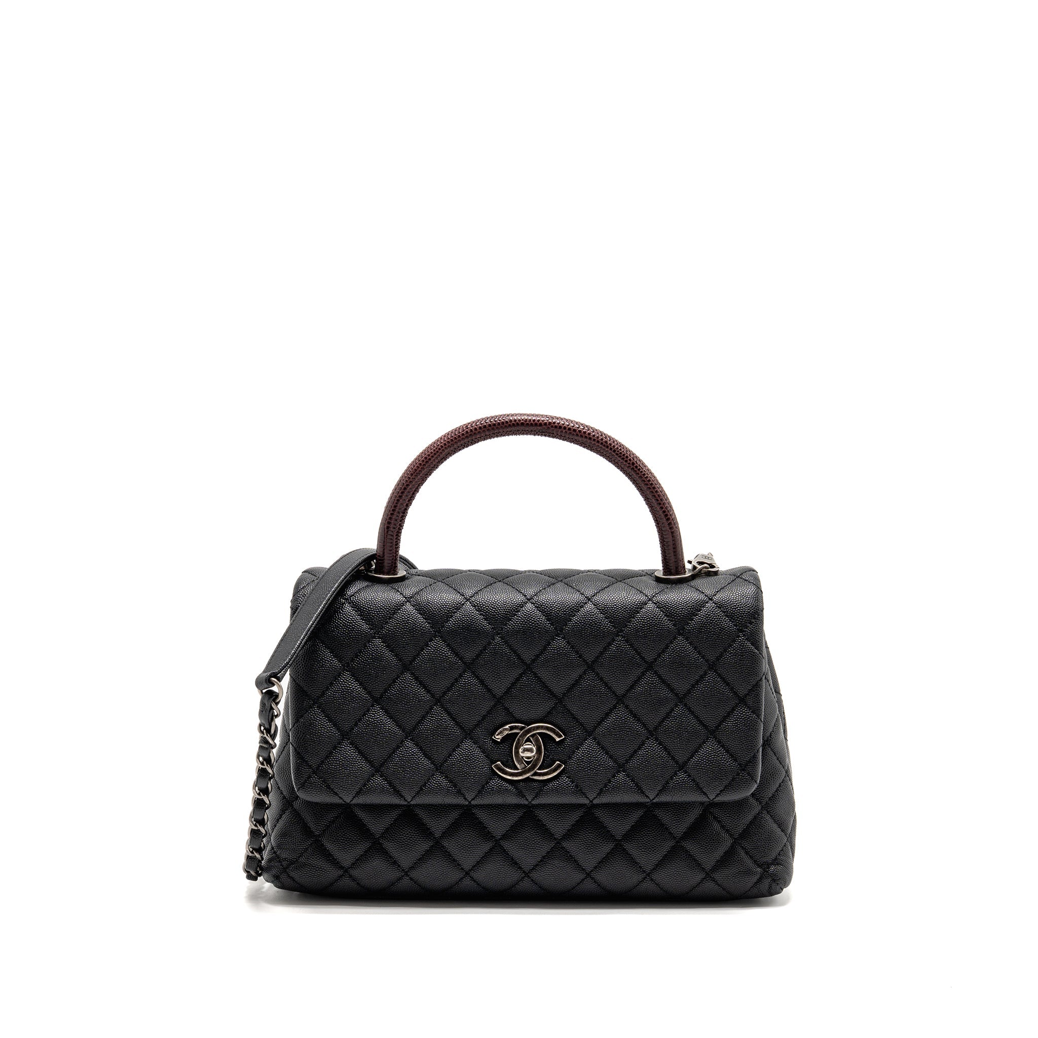 chanel-small-coco-handle-flap-bag-lizard-embossed-handle-caviar-black-ruthenium-hardware
