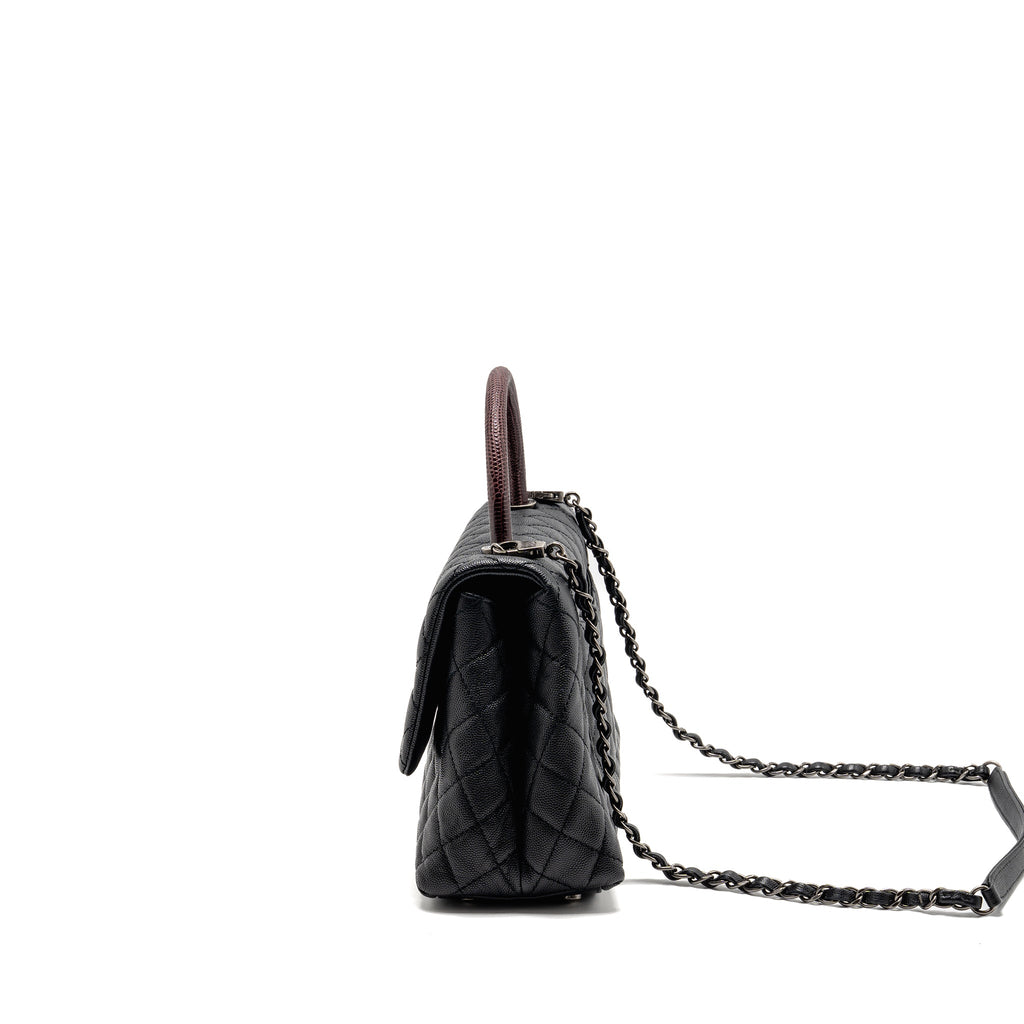 chanel-small-coco-handle-flap-bag-lizard-embossed-handle-caviar-black-ruthenium-hardware