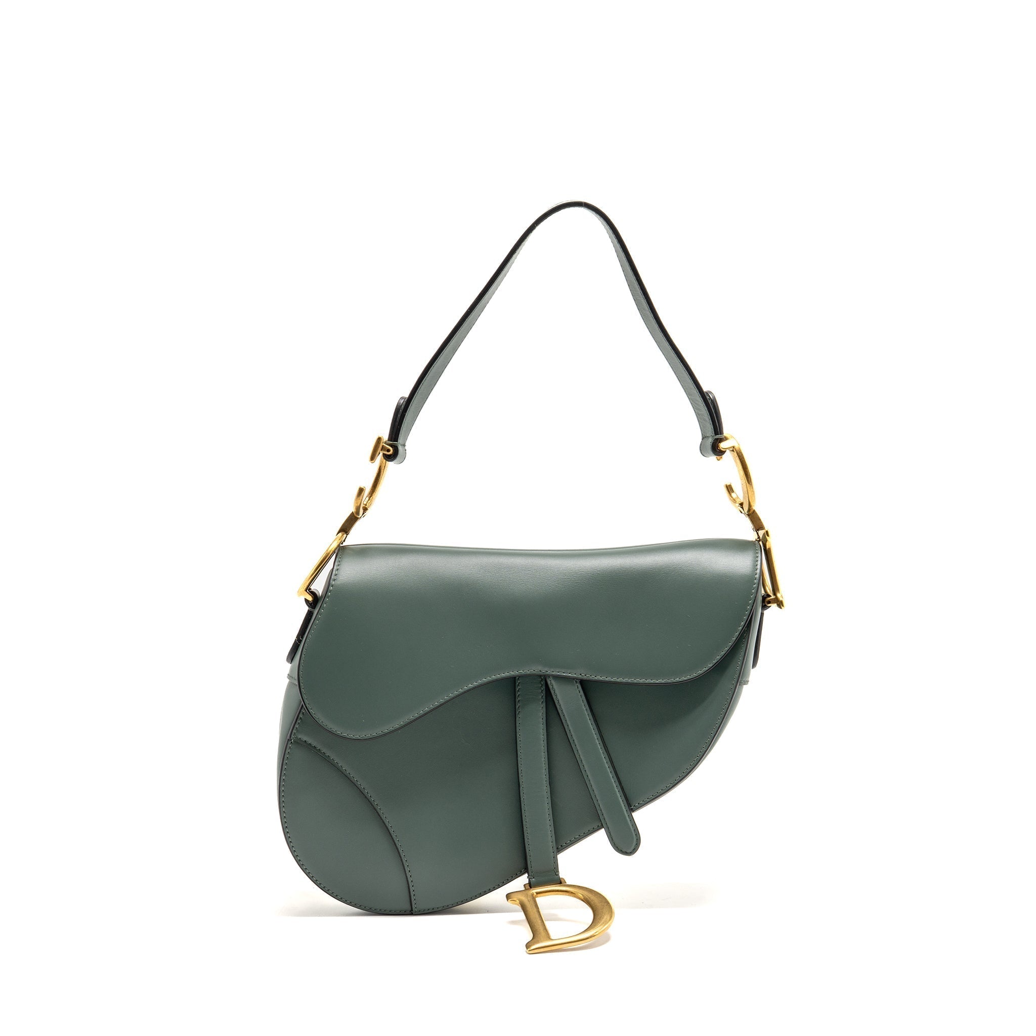 dior-medium-saddle-bag-calfskin-dark-green-ghw
