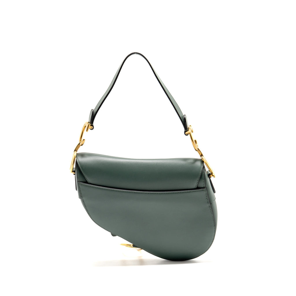 dior-medium-saddle-bag-calfskin-dark-green-ghw