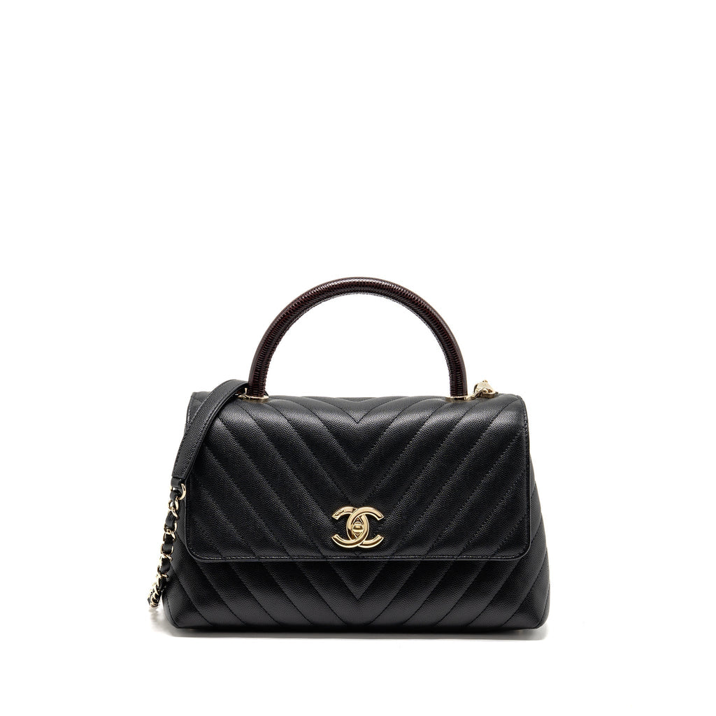 chanel-medium-chevron-coco-handle-caviar-black-burgundy-handle-lghw-copy