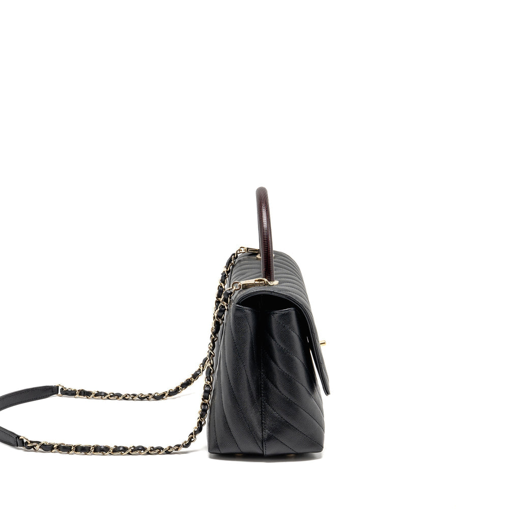 chanel-medium-chevron-coco-handle-caviar-black-burgundy-handle-lghw-copy