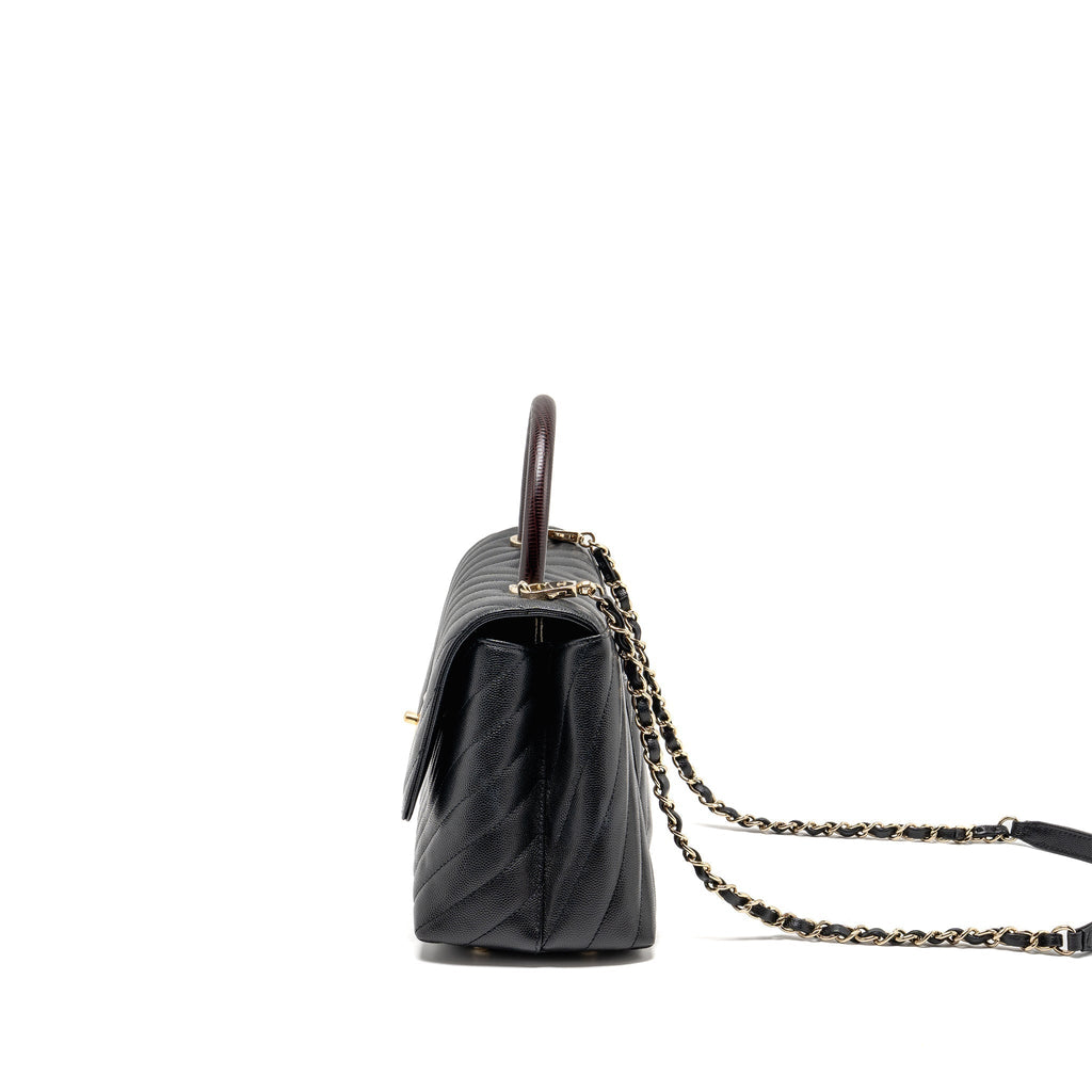 chanel-medium-chevron-coco-handle-caviar-black-burgundy-handle-lghw-copy