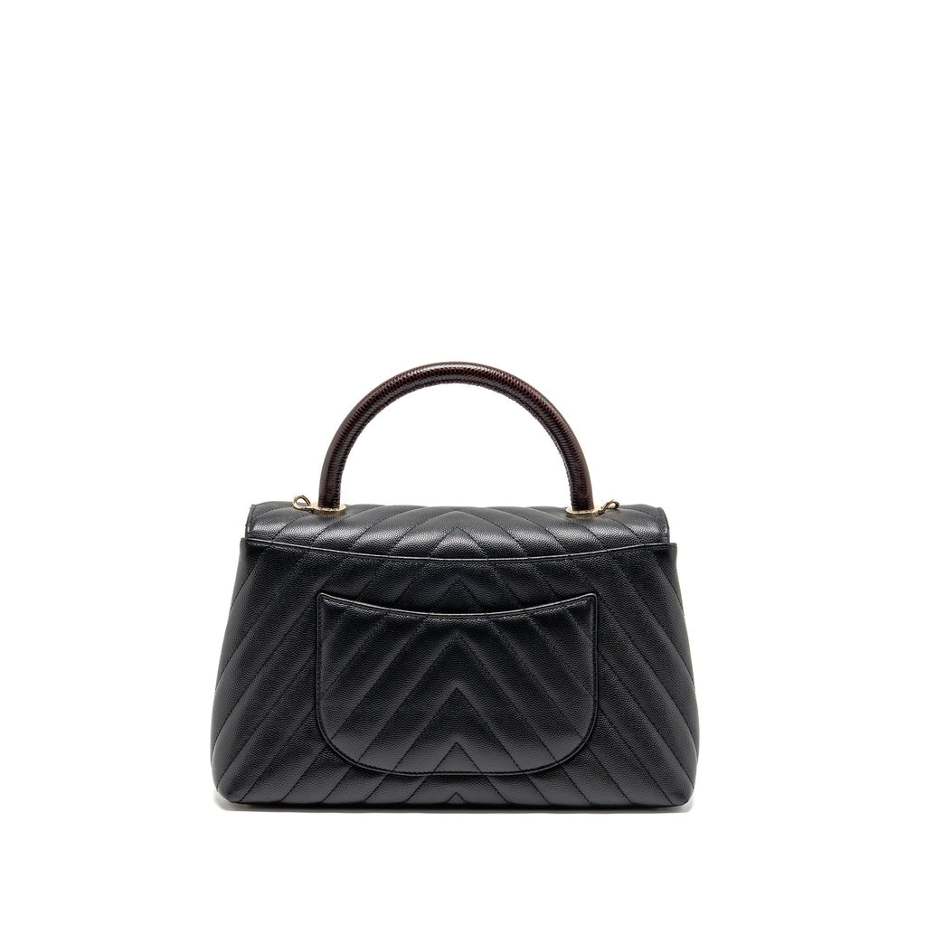 chanel-medium-chevron-coco-handle-caviar-black-burgundy-handle-lghw-copy