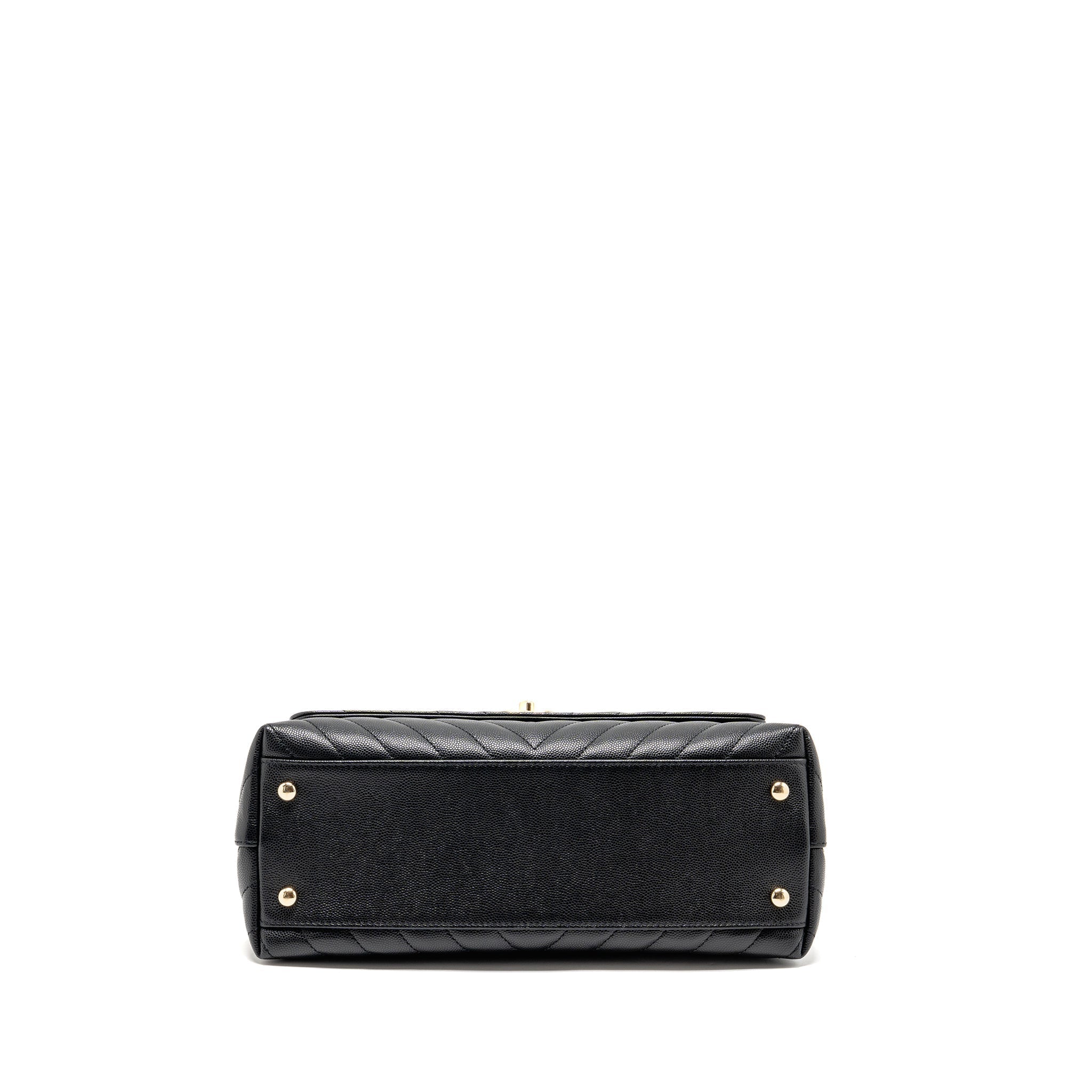 chanel-medium-chevron-coco-handle-caviar-black-burgundy-handle-lghw-copy