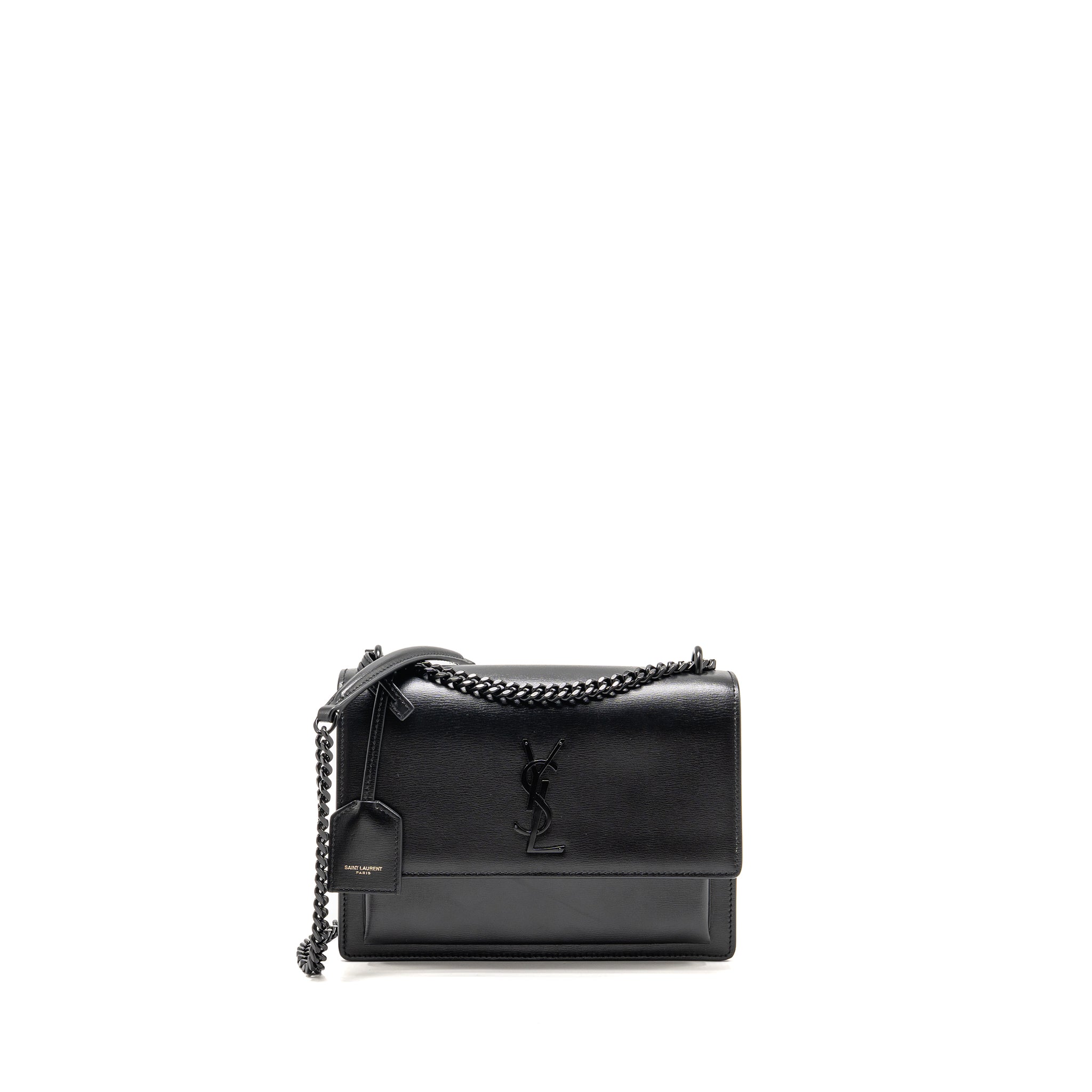 saint-laurent-ysl-medium-sunset-bag-black-calfskin-black-hardware