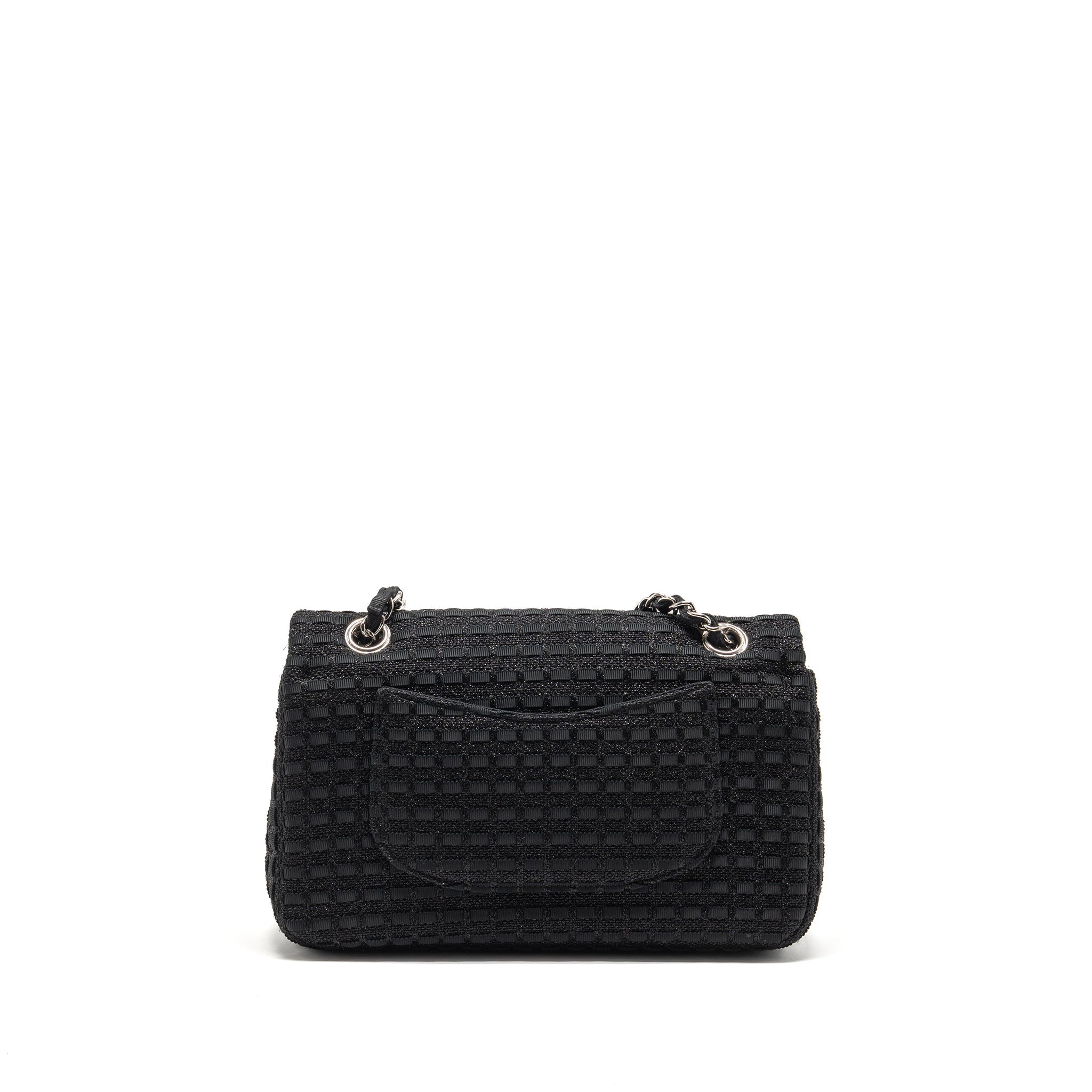 chanel-medium-classic-double-flap-bag-tweed-black-shw-copy