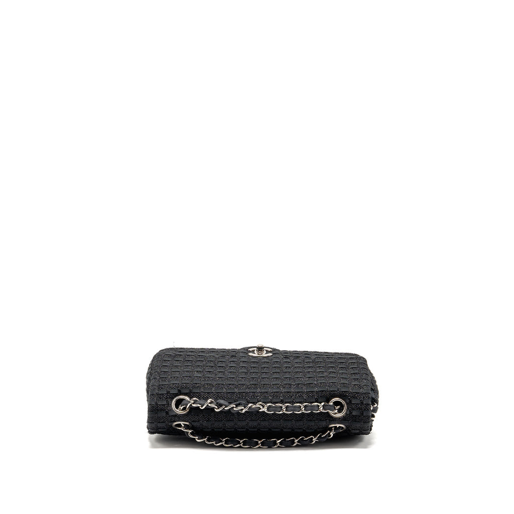 chanel-medium-classic-double-flap-bag-tweed-black-shw-copy