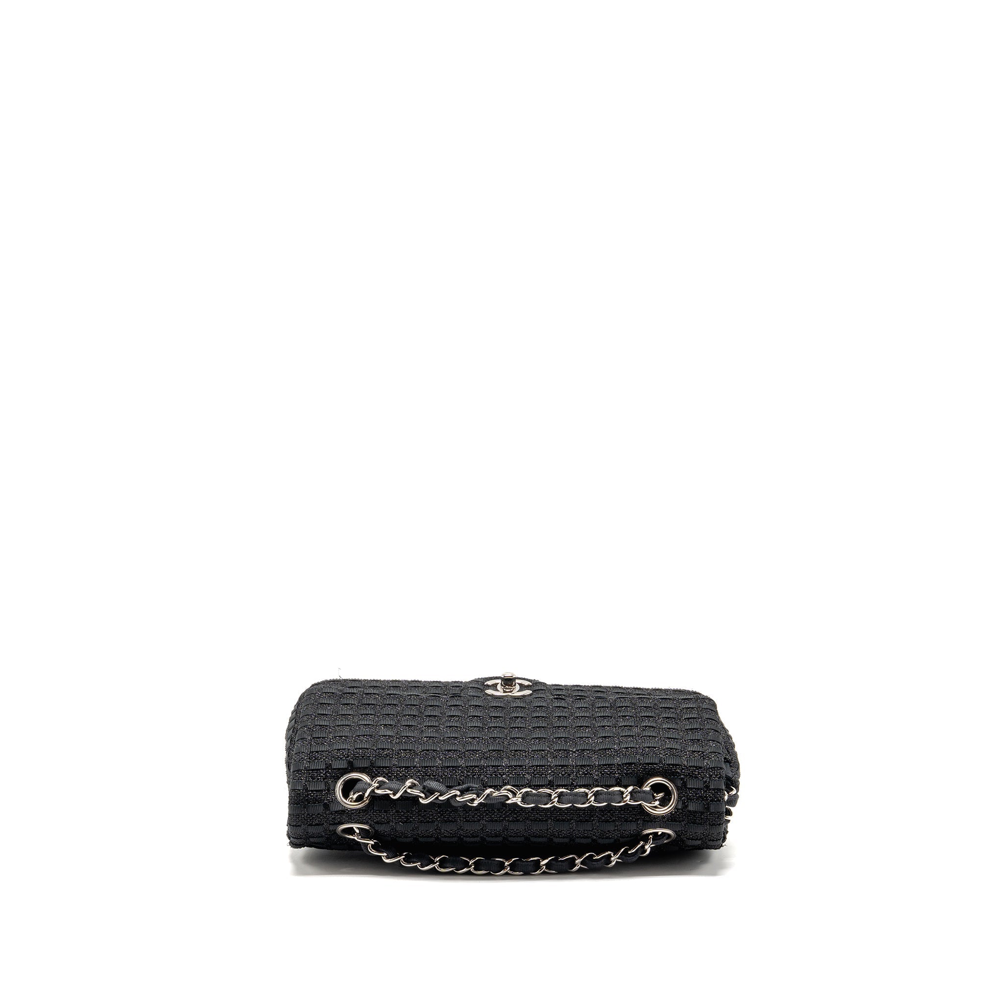 chanel-medium-classic-double-flap-bag-tweed-black-shw-copy