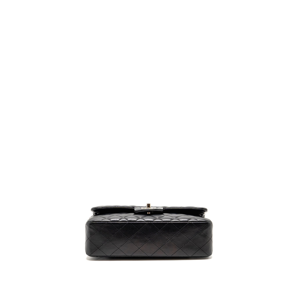 chanel-small-classic-double-flap-bag-lambskin-black-shw-2