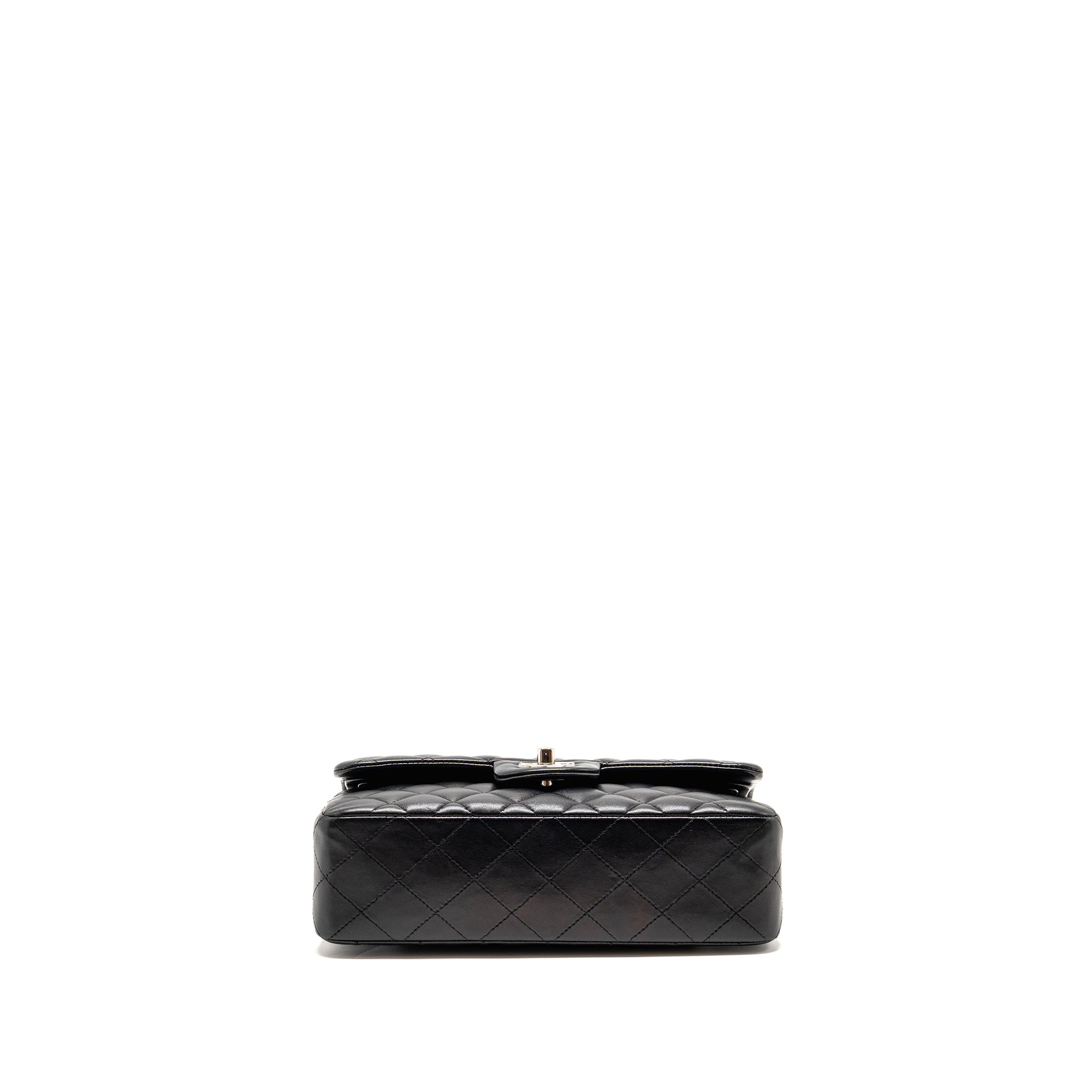chanel-small-classic-double-flap-bag-lambskin-black-shw-2