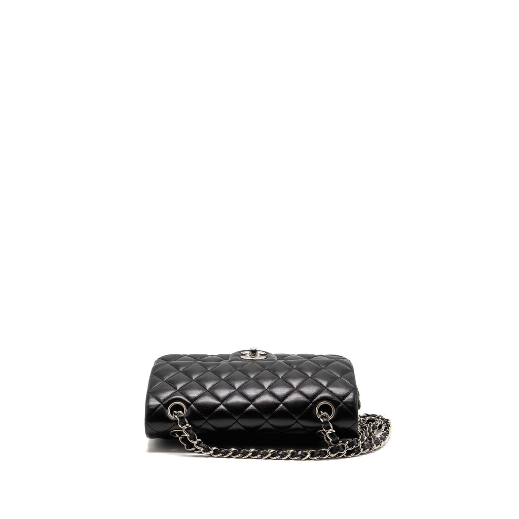 chanel-small-classic-double-flap-bag-lambskin-black-shw-2