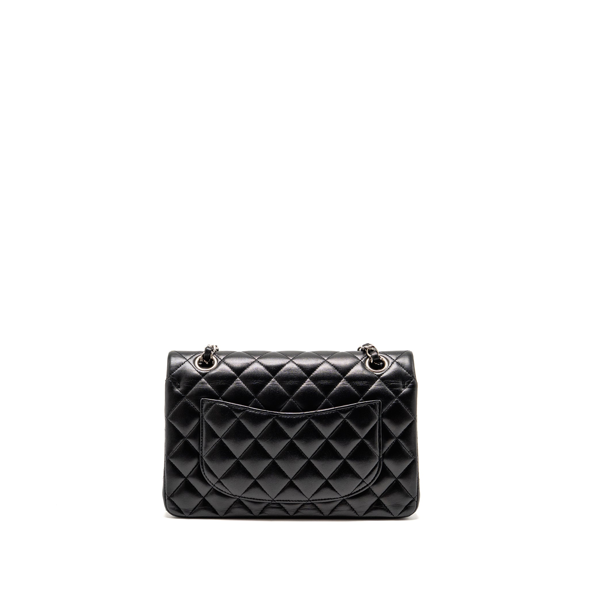 chanel-small-classic-double-flap-bag-lambskin-black-shw-2