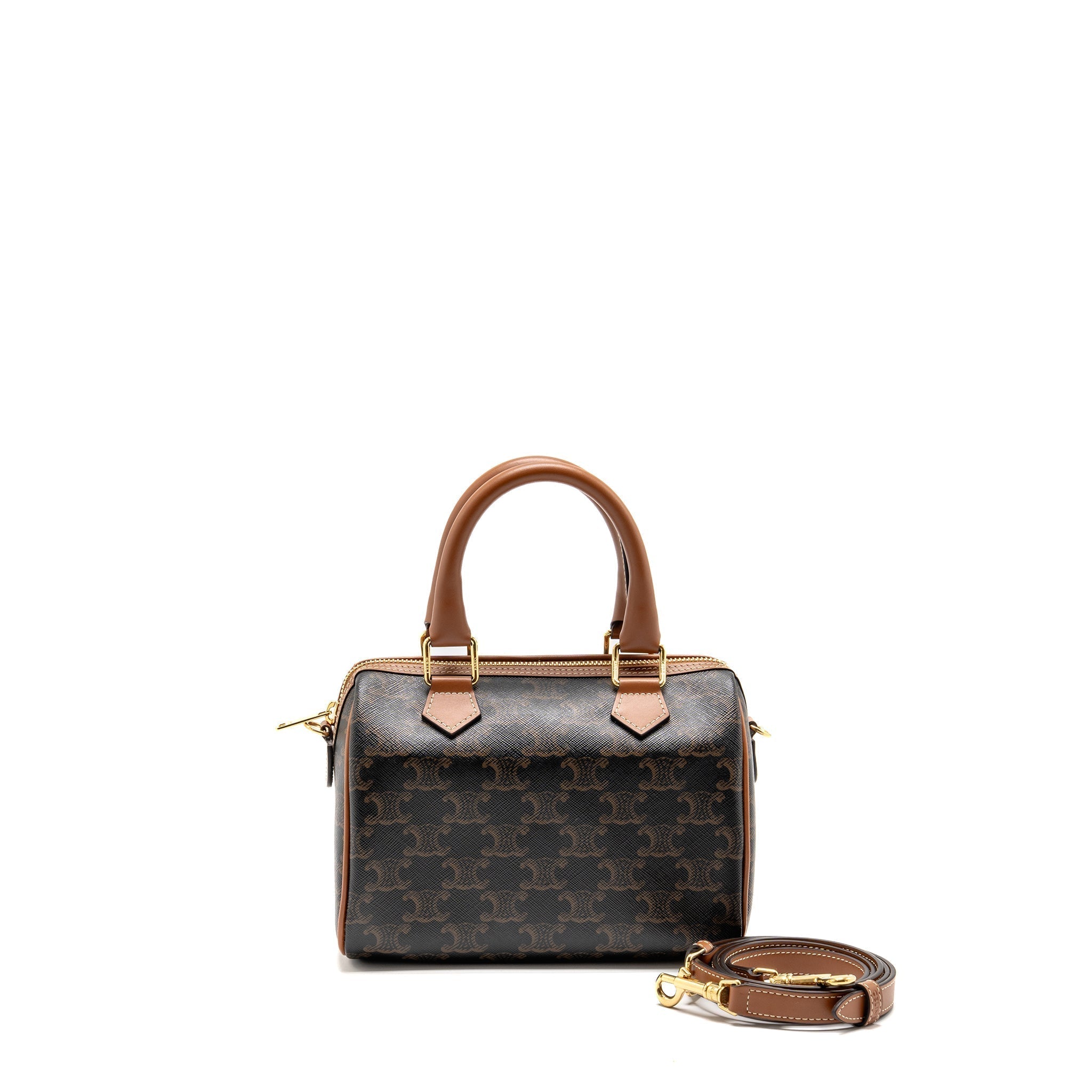 celine-small-boston-bag-triomphe-canvas-calfskin-tan-ghw-1