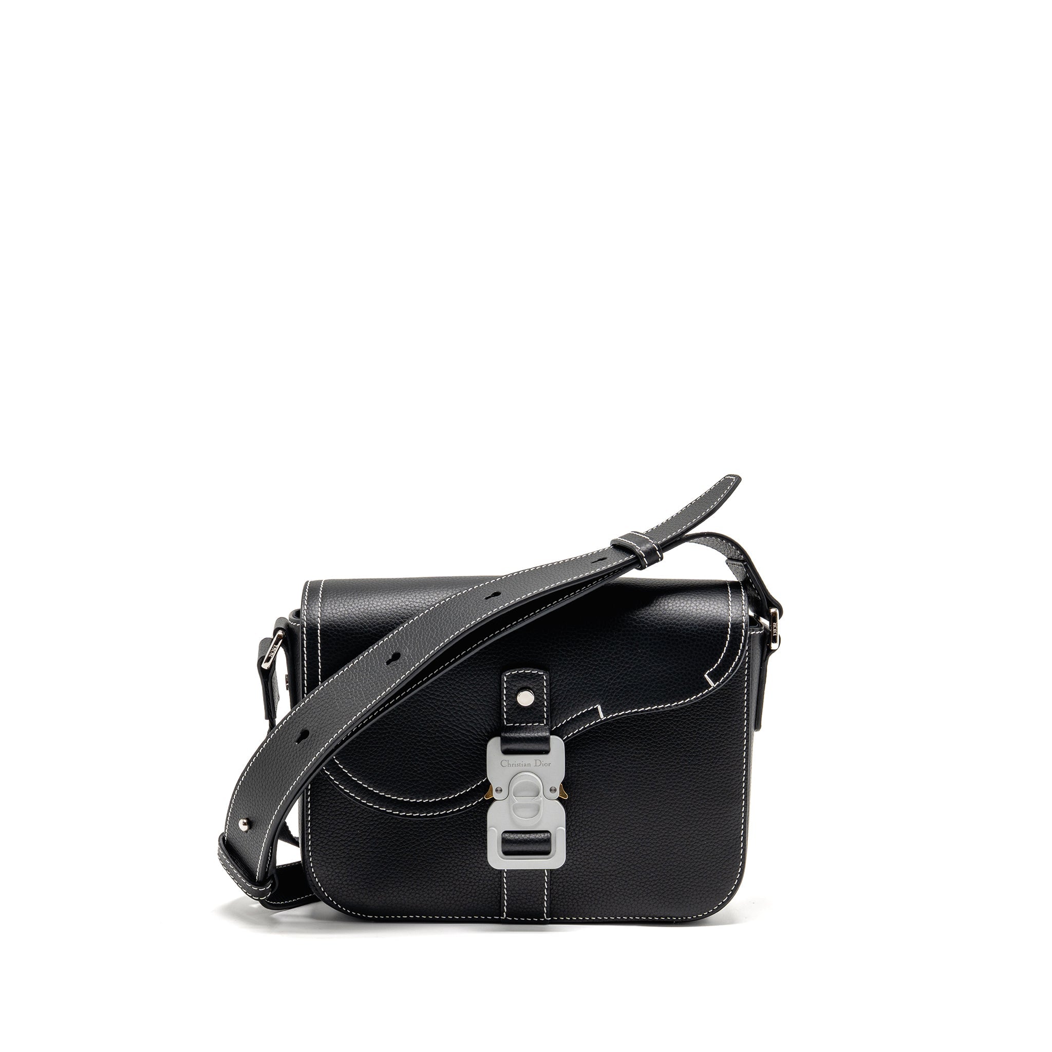dior-medium-saddle-flap-messenger-bag-grained-calfskin-black-ghw