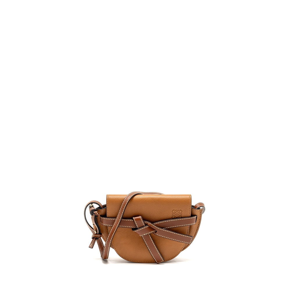 loewe-mini-gate-bag-grained-calfskin-brown-ghw-copy-1